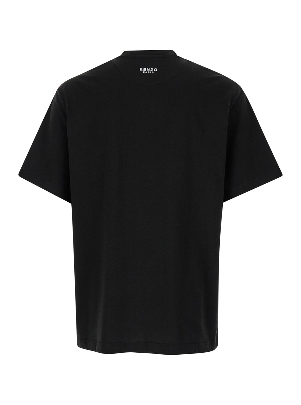 Shop Kenzo Black Crewneck T-shirt With Boke Flowers In Cotton Man