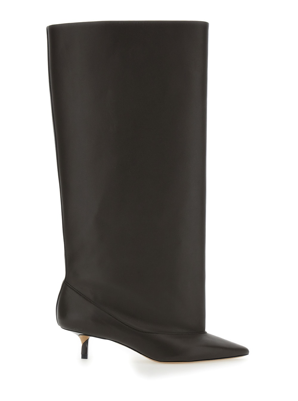 Jacquemus Les Bottes Tourni Brown Boots With Pointed Toe And Low Stiletto Heel In Leather Woman