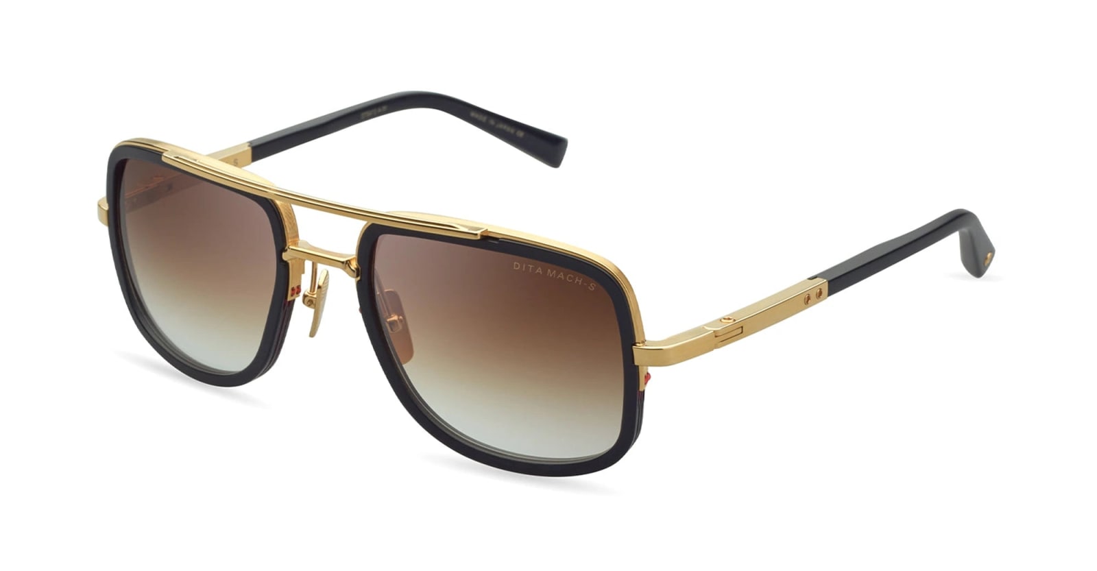 Shop Dita Mach-s - Yellow Gold / Black Sunglasses In Gold/black