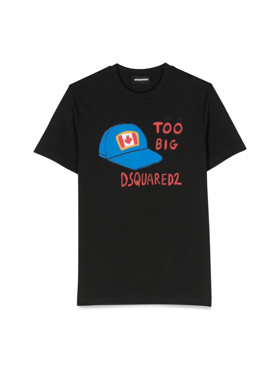Dsquared2 Hat Print T-shirt In Black