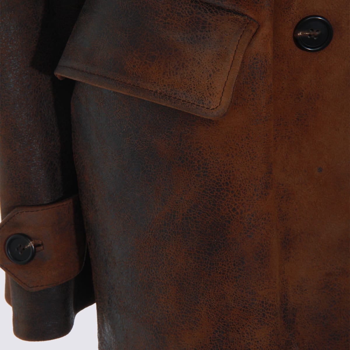 Miu Miu Brown Leather Jacket In Brown