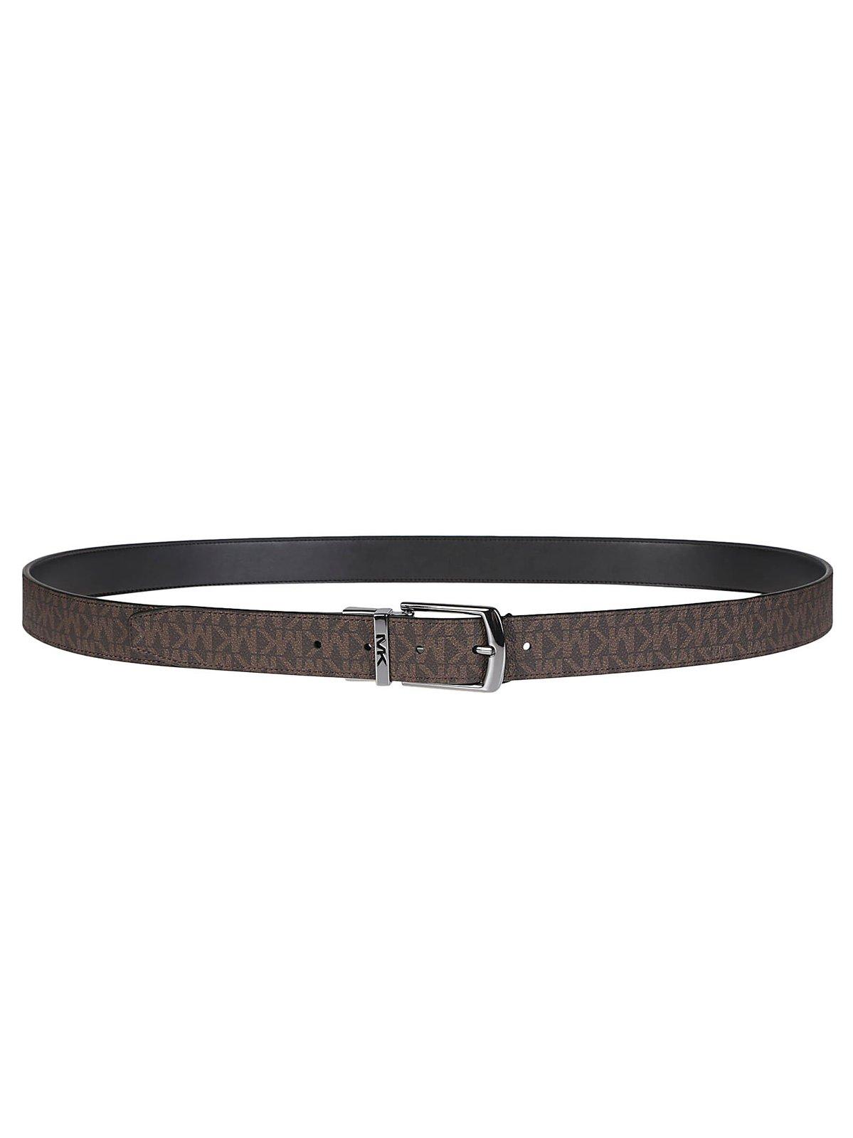 Michael Kors Logo Monogram Belt In Brown