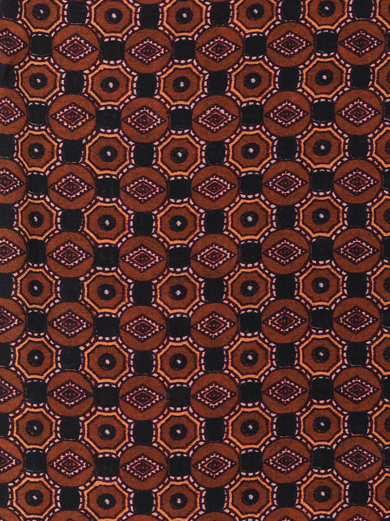 Dries Van Noten Geometric Pattern Silk Scarf With Refined Edges In Multi