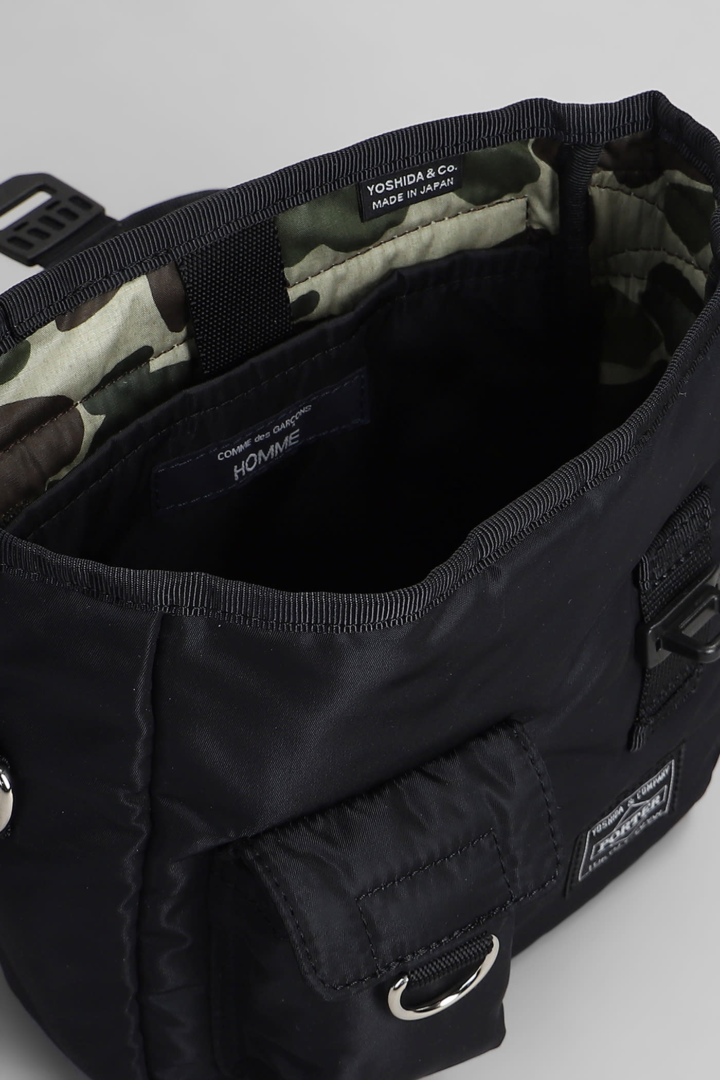 Comme Des Garçons Homme Deux Shoulder Bag In Black Nylon In Black