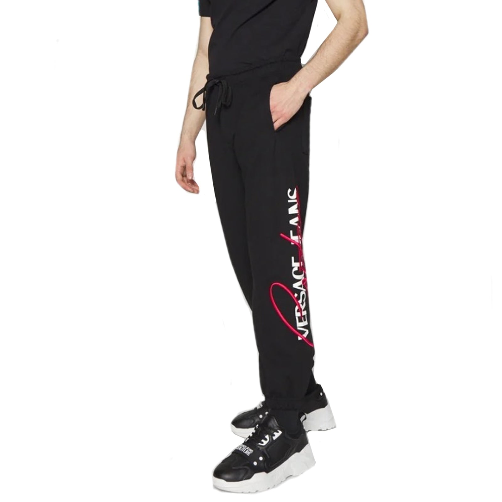 Shop Versace Jeans Couture Jeans Couture Cotton Sweatpants In Black