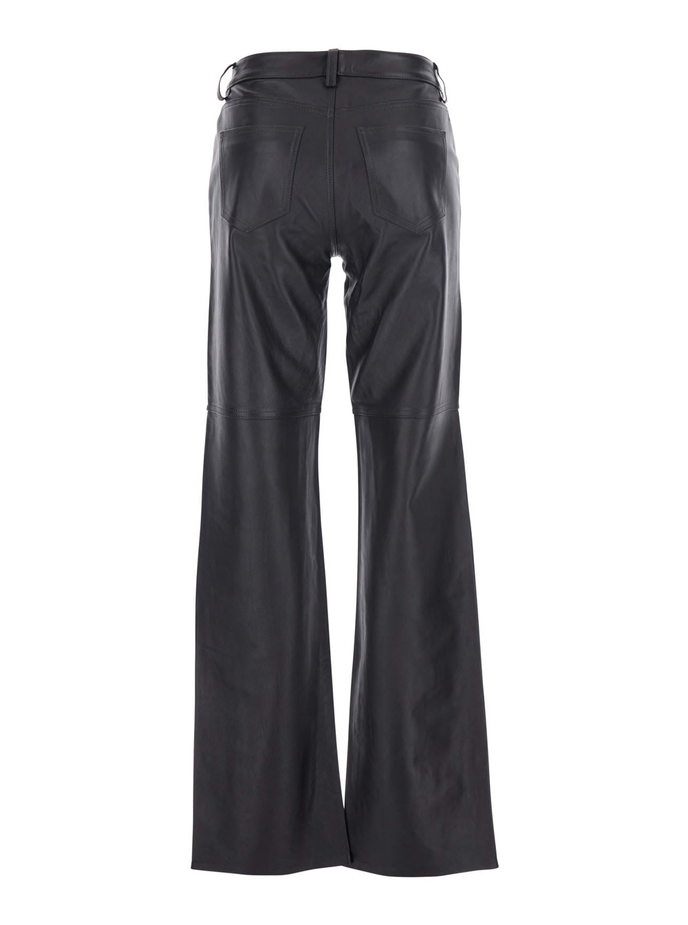 Michael Michael Kors Brown Pants With Belt Loops In Leather Woman In Black