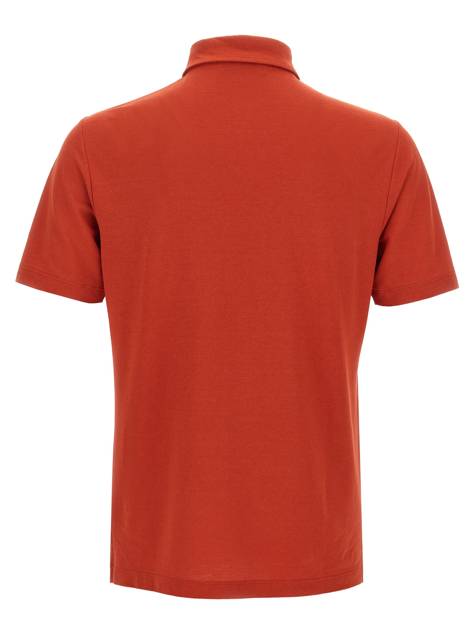 Zanone 'ice Cotton' Polo Shirt In Brown