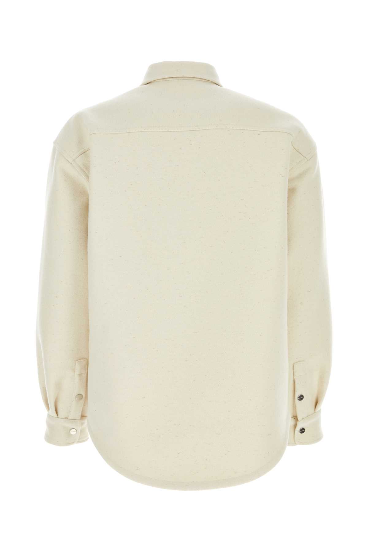 Palm Angels Sand Wool Shirt In Butterbla