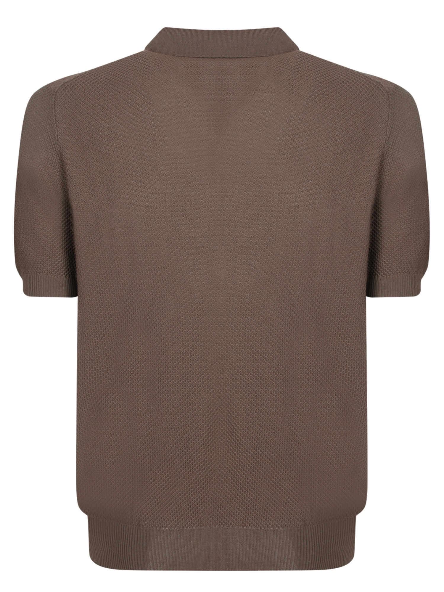 Shop Tagliatore Brown Cotton Polo Shirt
