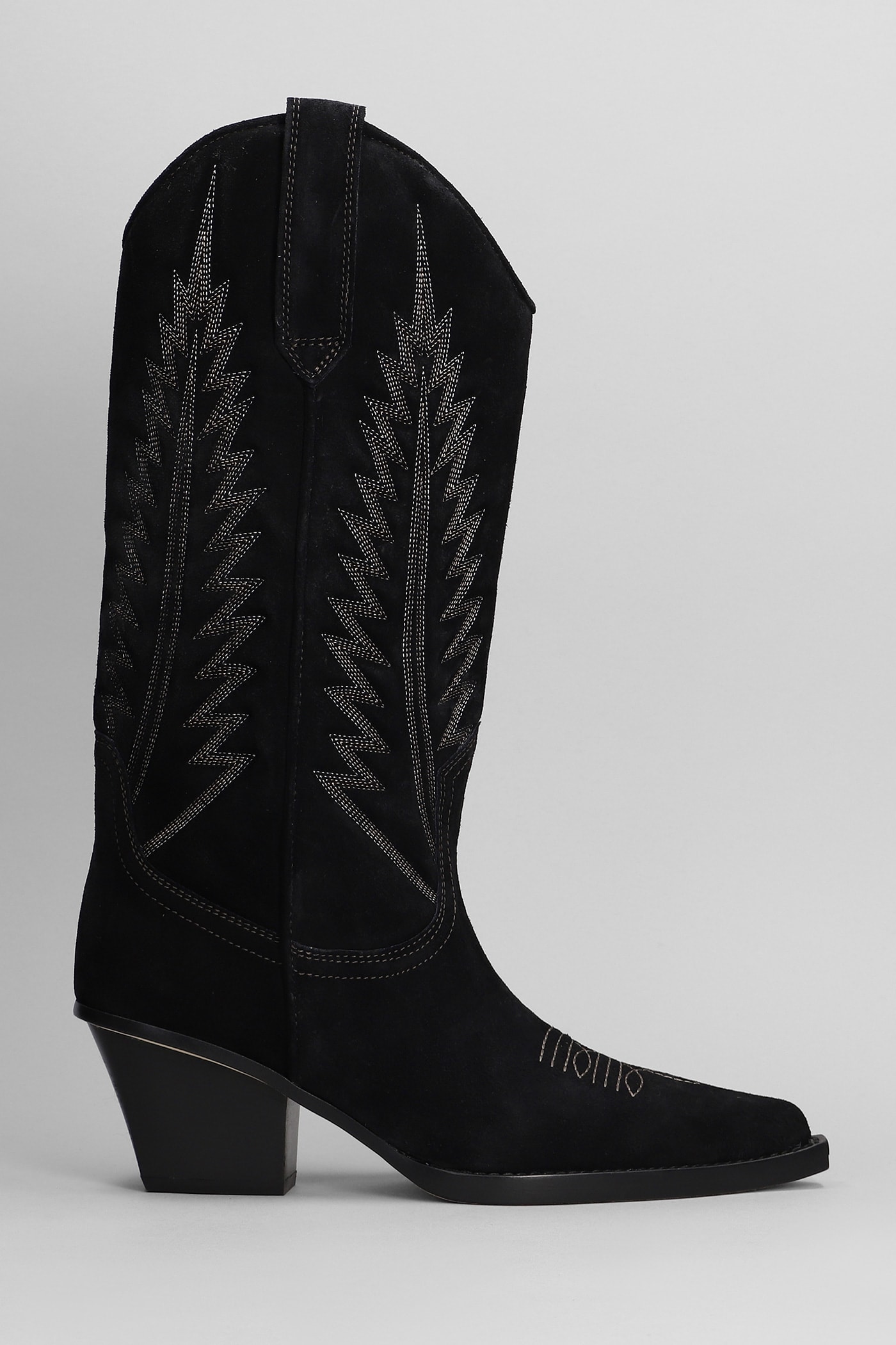 Rosario Texan Boots In Black Suede