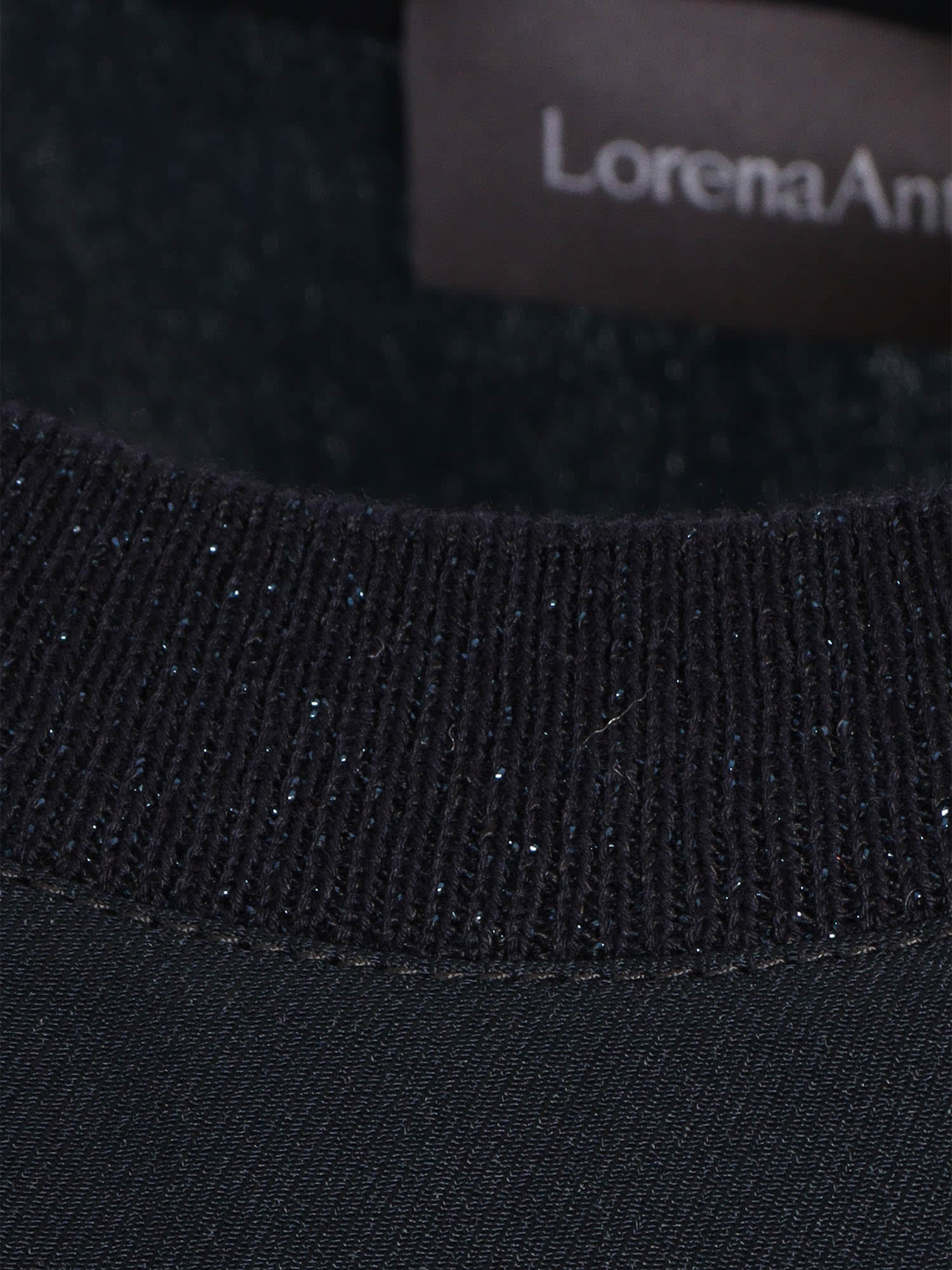Lorena Antoniazzi Black Round Neck Tank Top In Blue