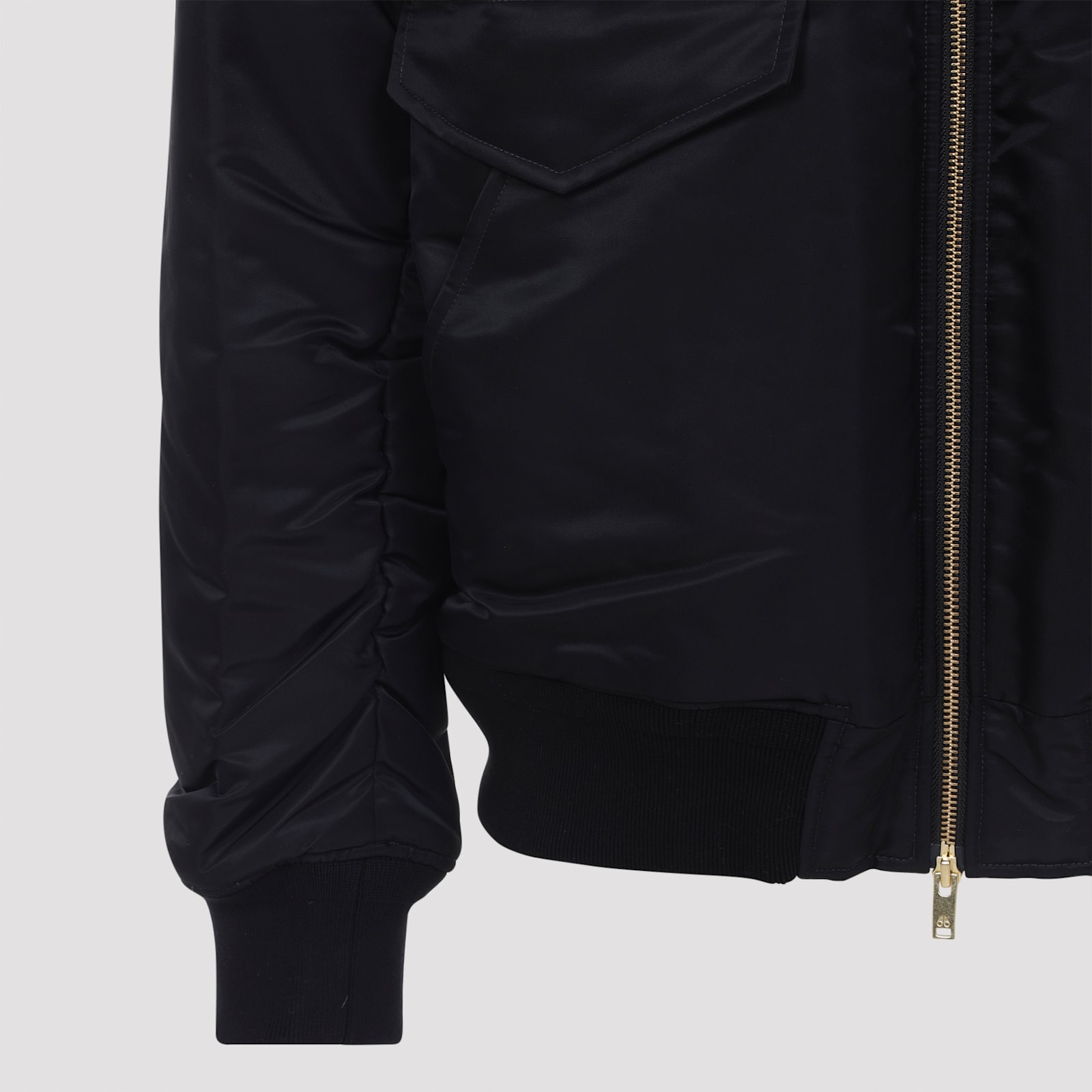 Moose Knuckles Ludo Gold Bomber Jacket In Black
