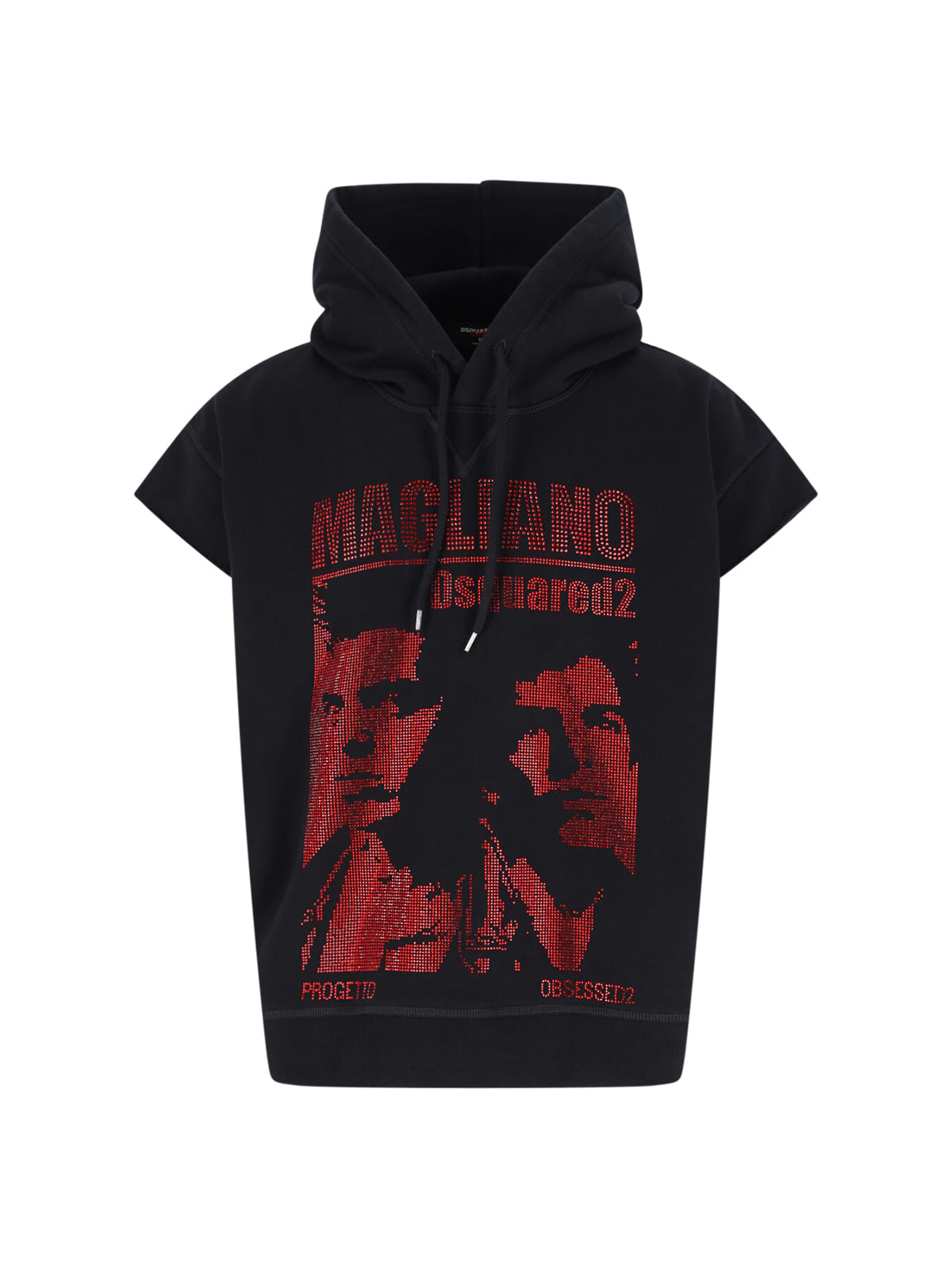 Dsquared2 Magliano Capsule Sleeveless Hoodie With Graphic Print In Black