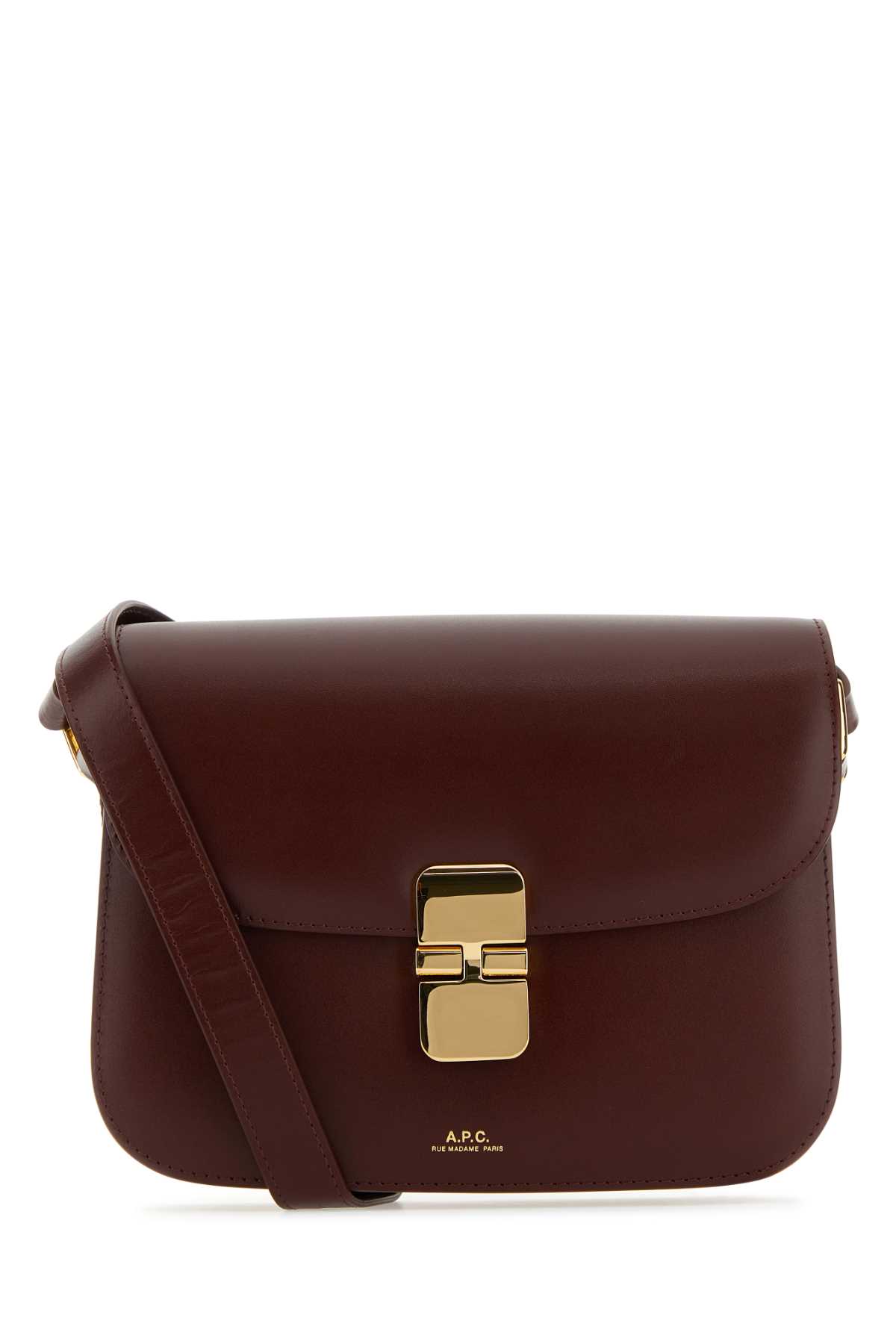 Apc A.p.c. Women Bordeaux Leather Grace Crossbody Bag In Brown