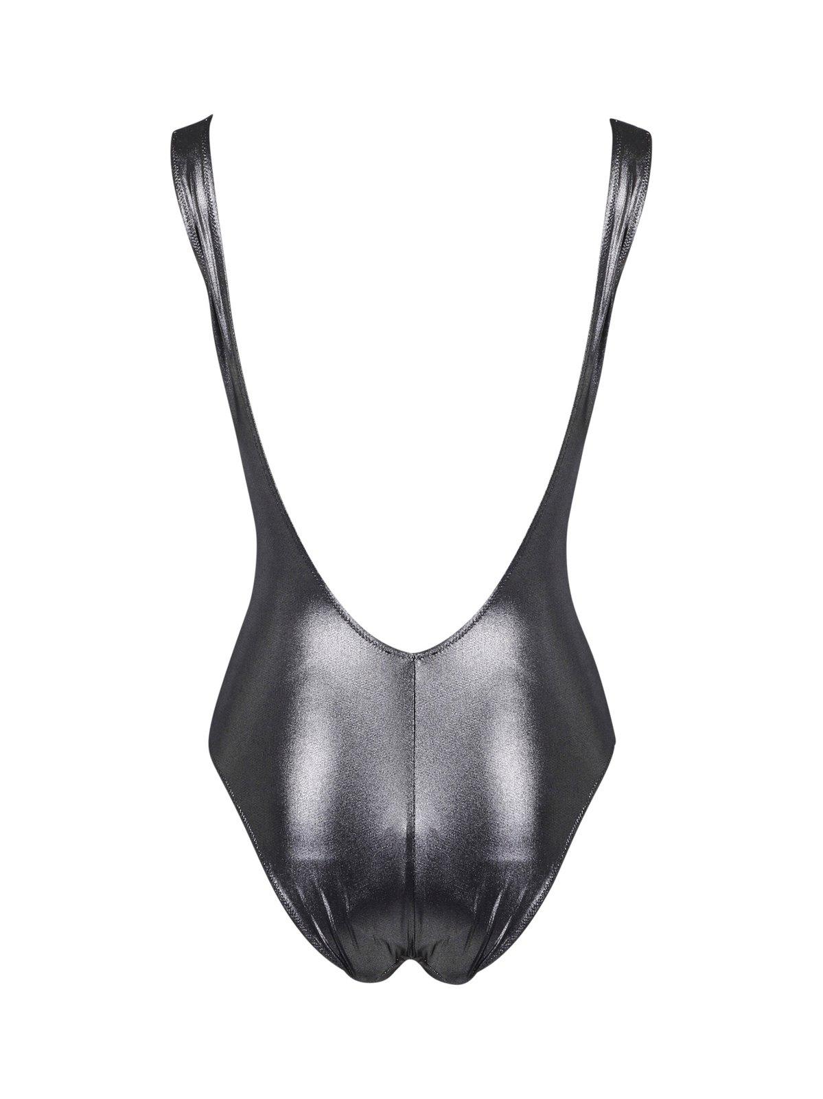 Shop Dolce & Gabbana Kim Racer-style Swimsuit In Argento