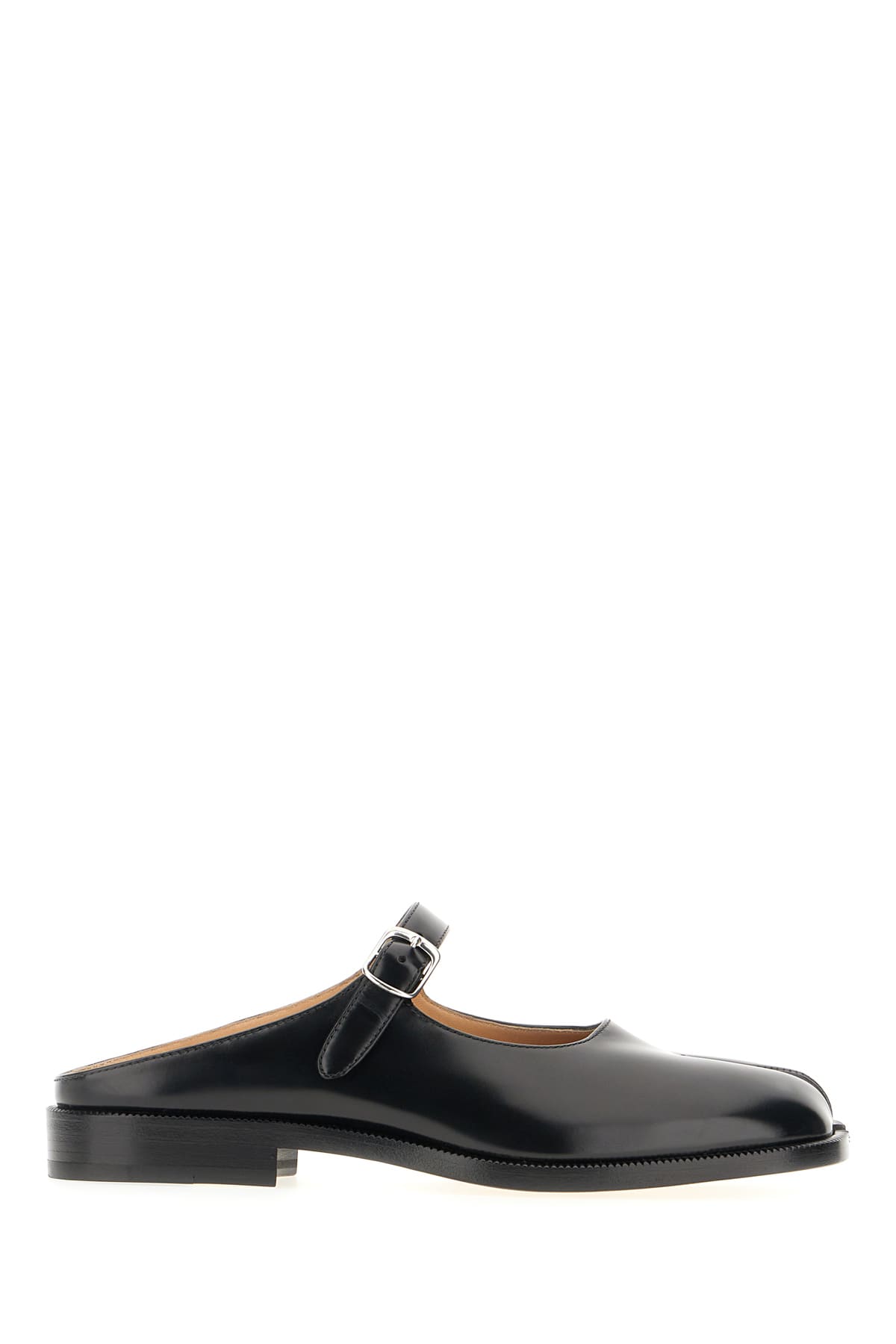 Shop Maison Margiela Black Leather Tabi Mules