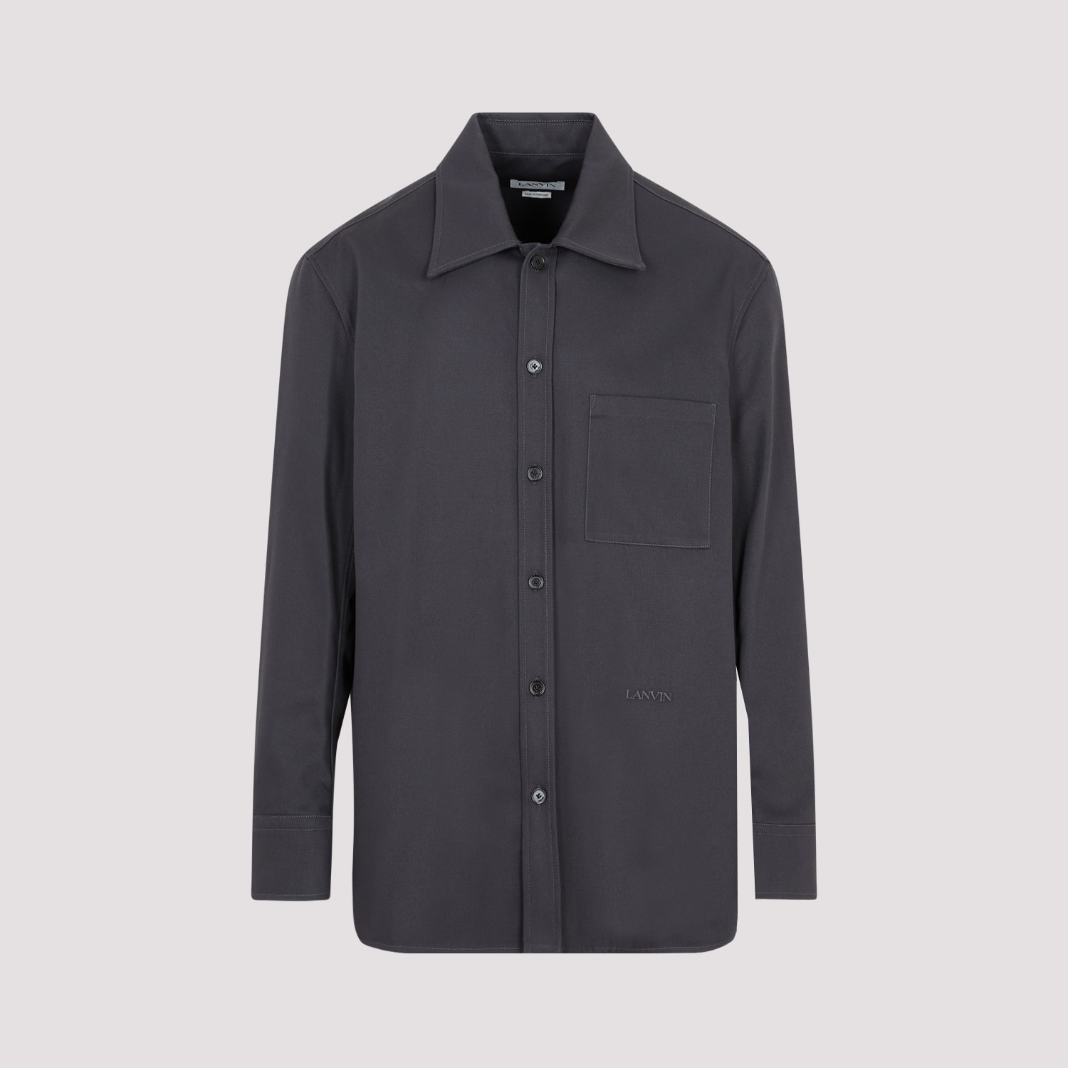 Shop Lanvin Twisted Cocoon Overshirt In Steel