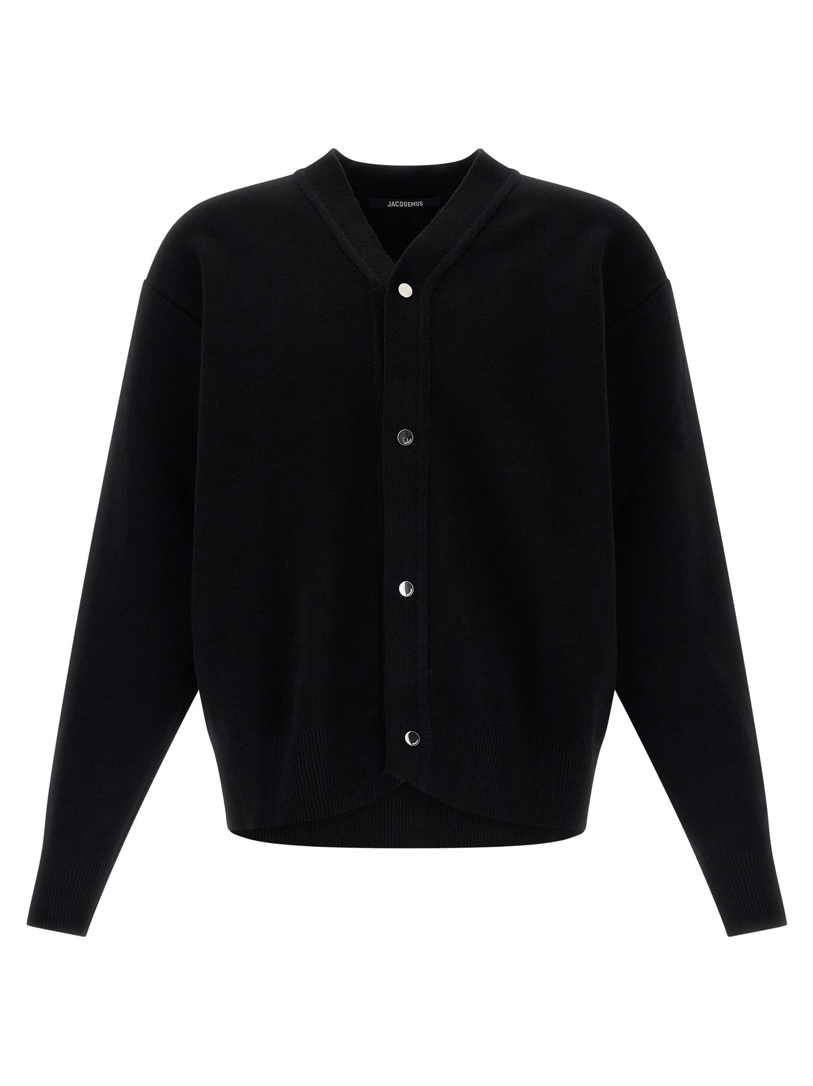 Jacquemus Le Cardigan Doppio Sweaters And Cardigans Black In Black