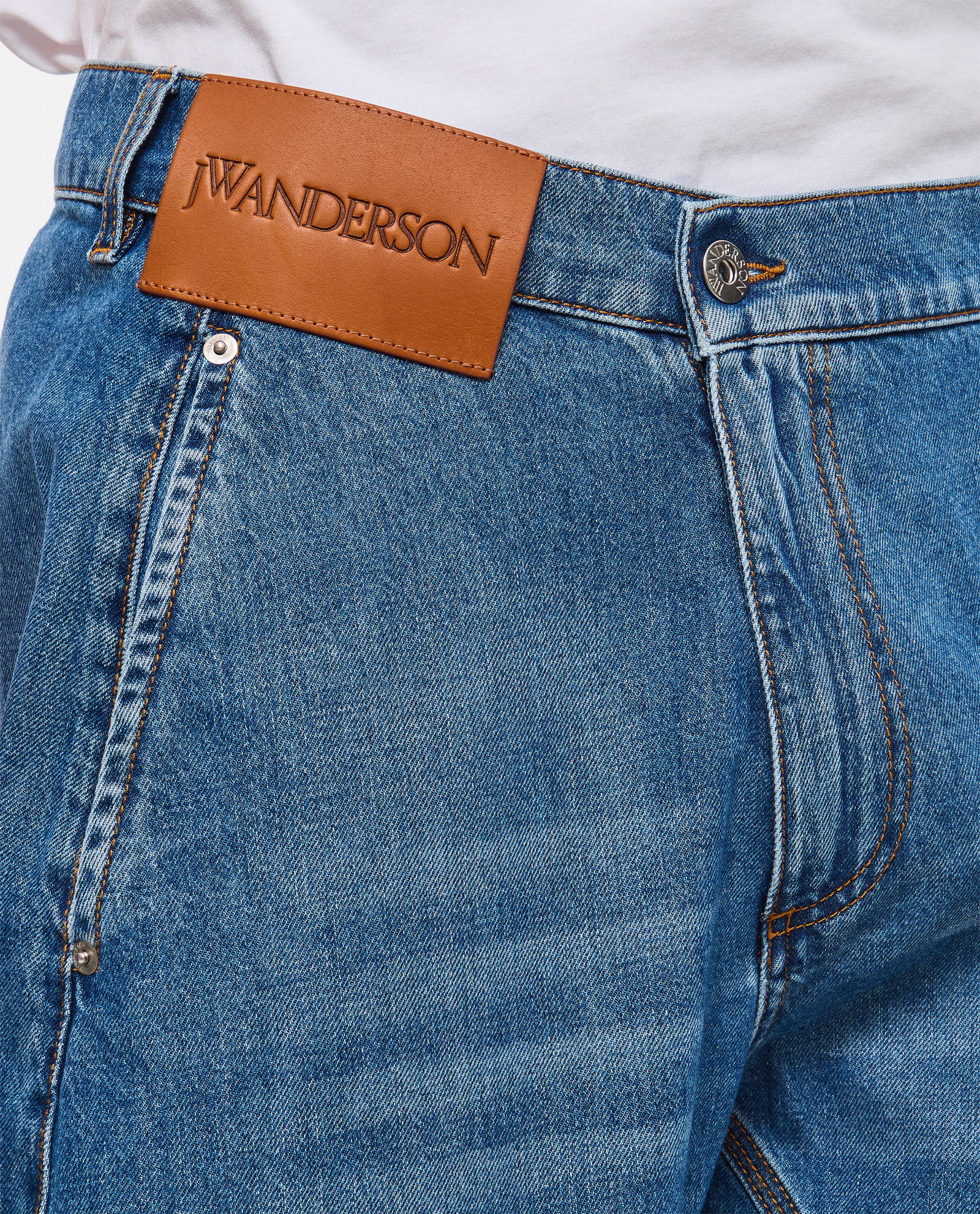 Shop Jw Anderson Twisted Workwear Jeans In Clear Blue