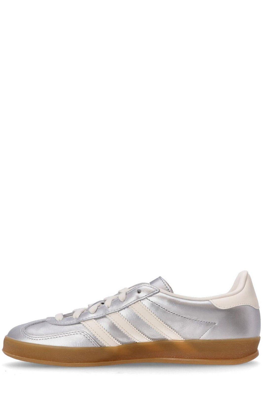 Adidas Originals Gazelle Lace-up Sneakers In Silver