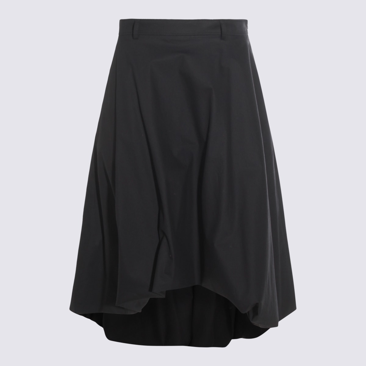 Moschino High-waisted Midi Flared Skirt With Belt Loops In Black
