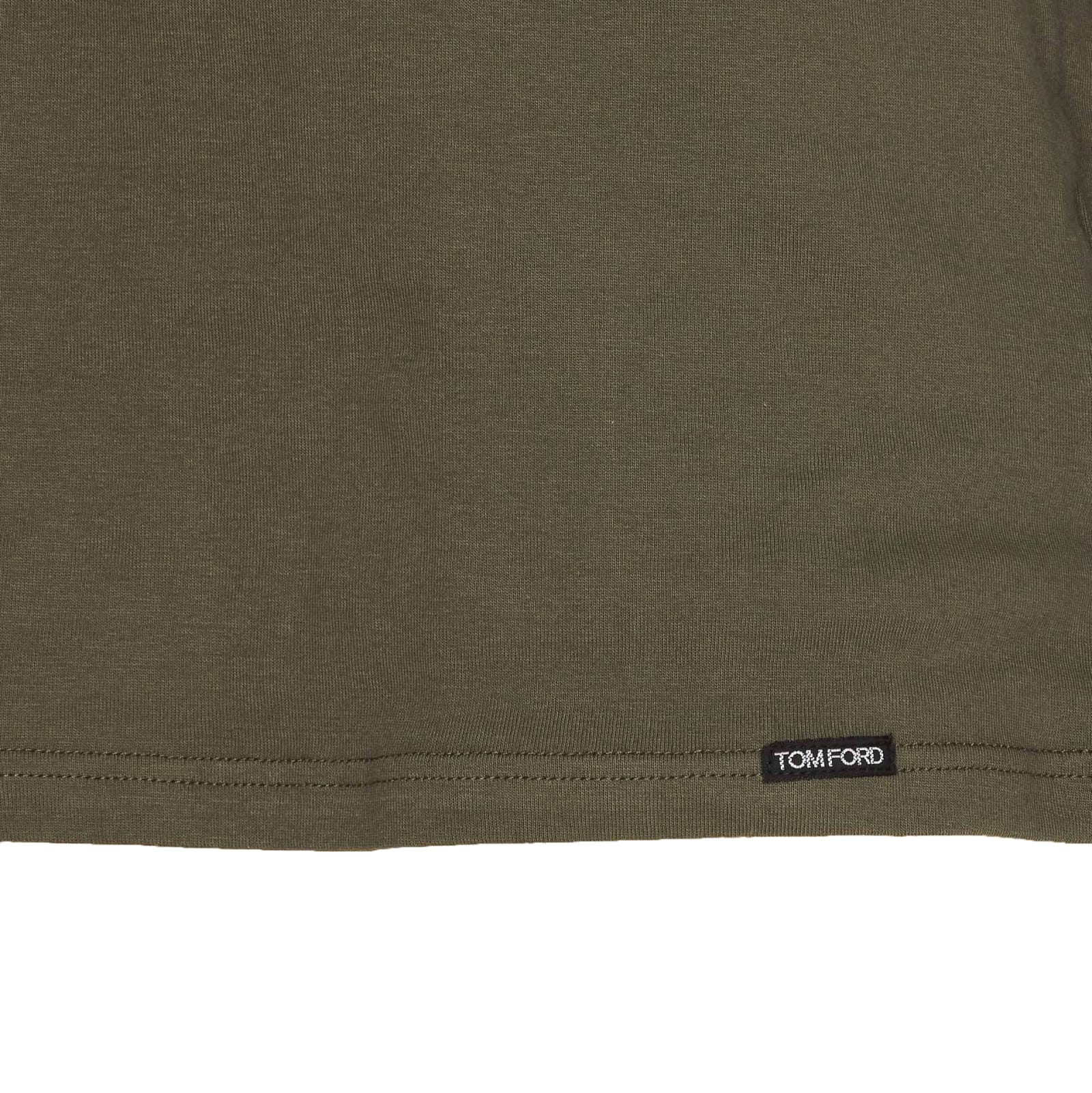 Tom Ford Khaki Cotton Stretch Jersey T-shirt In Military Green