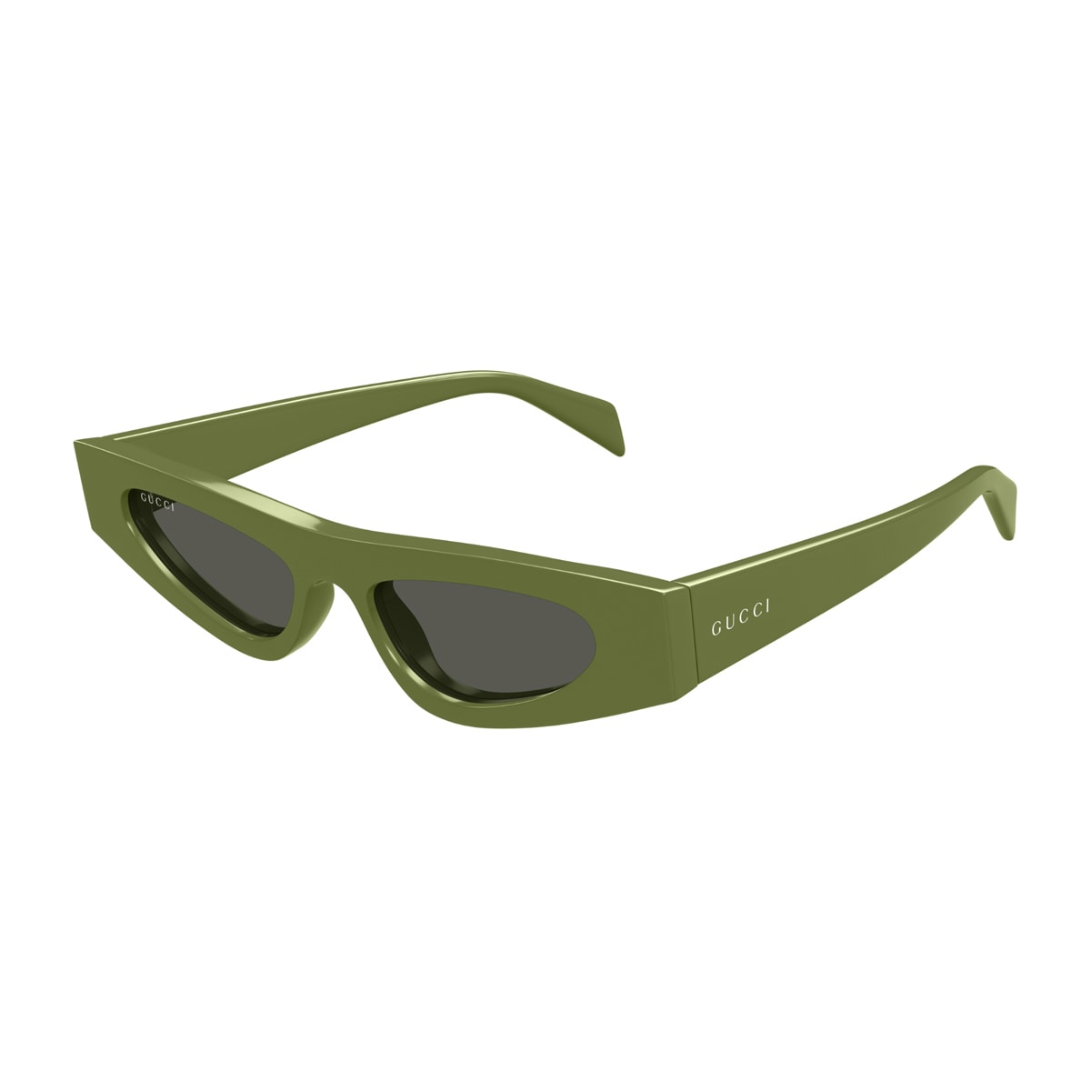 Shop Gucci Gg1779s Linea Fashion 007 Green Grey Sunglasses In Verde