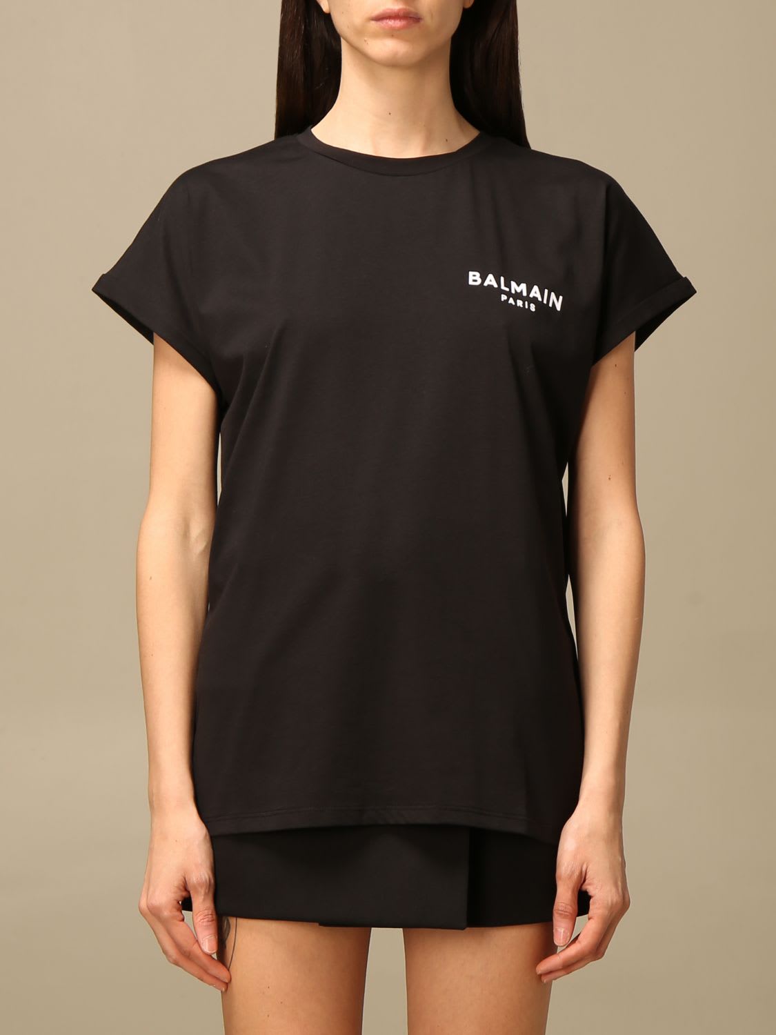 Balmain T-shirt Half Sleeve Round Neck With Small Logo