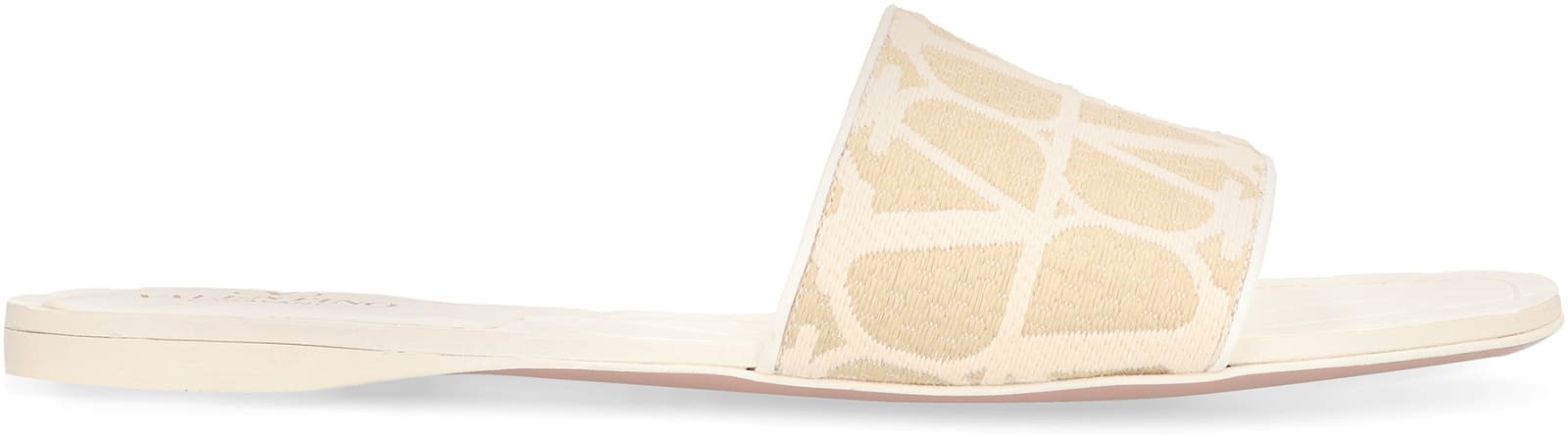 VALENTINO GARAVANI VALENTINO GARAVANI - RAFFIA SLIDES WITH LOGO