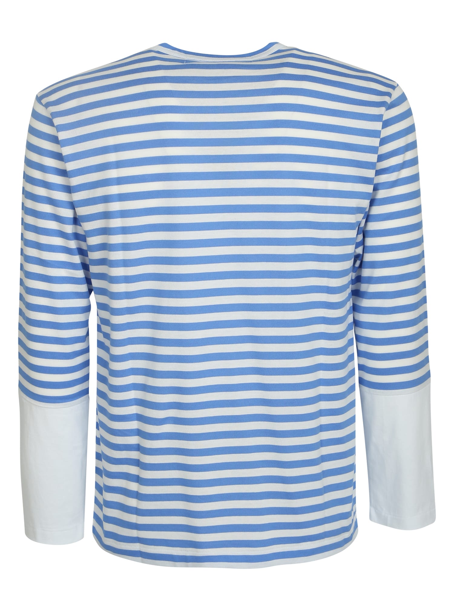 Shop Comme Des Garçons Shirt Striped Detail T-shirt In Blue White