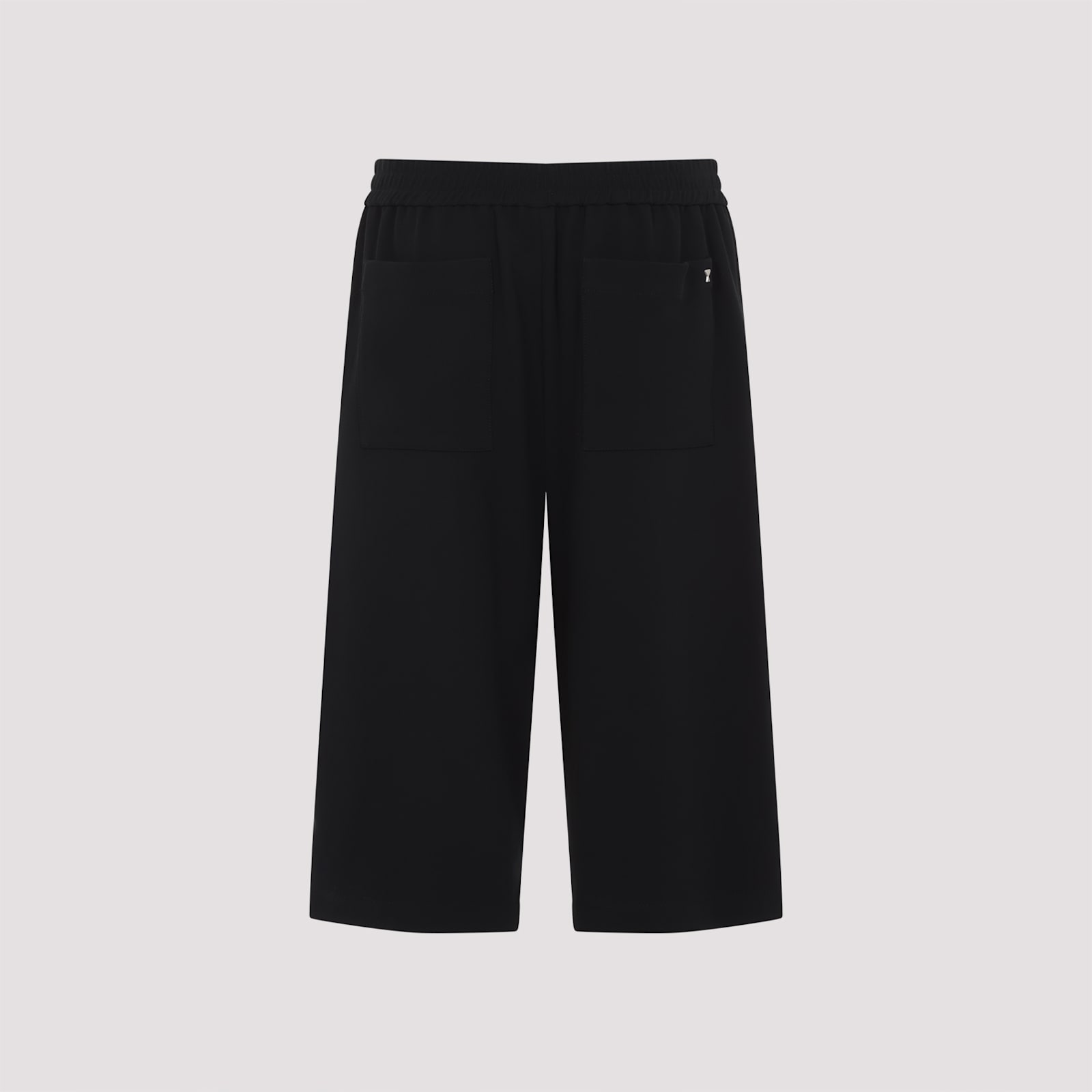 Shop Ami Alexandre Mattiussi Loose Elasticated Large Bermuda In Black