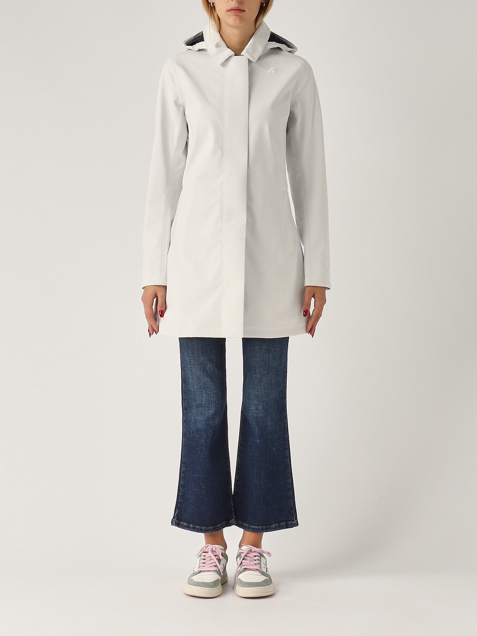 Shop K-way Mathy Bonded Jacket In Bianco