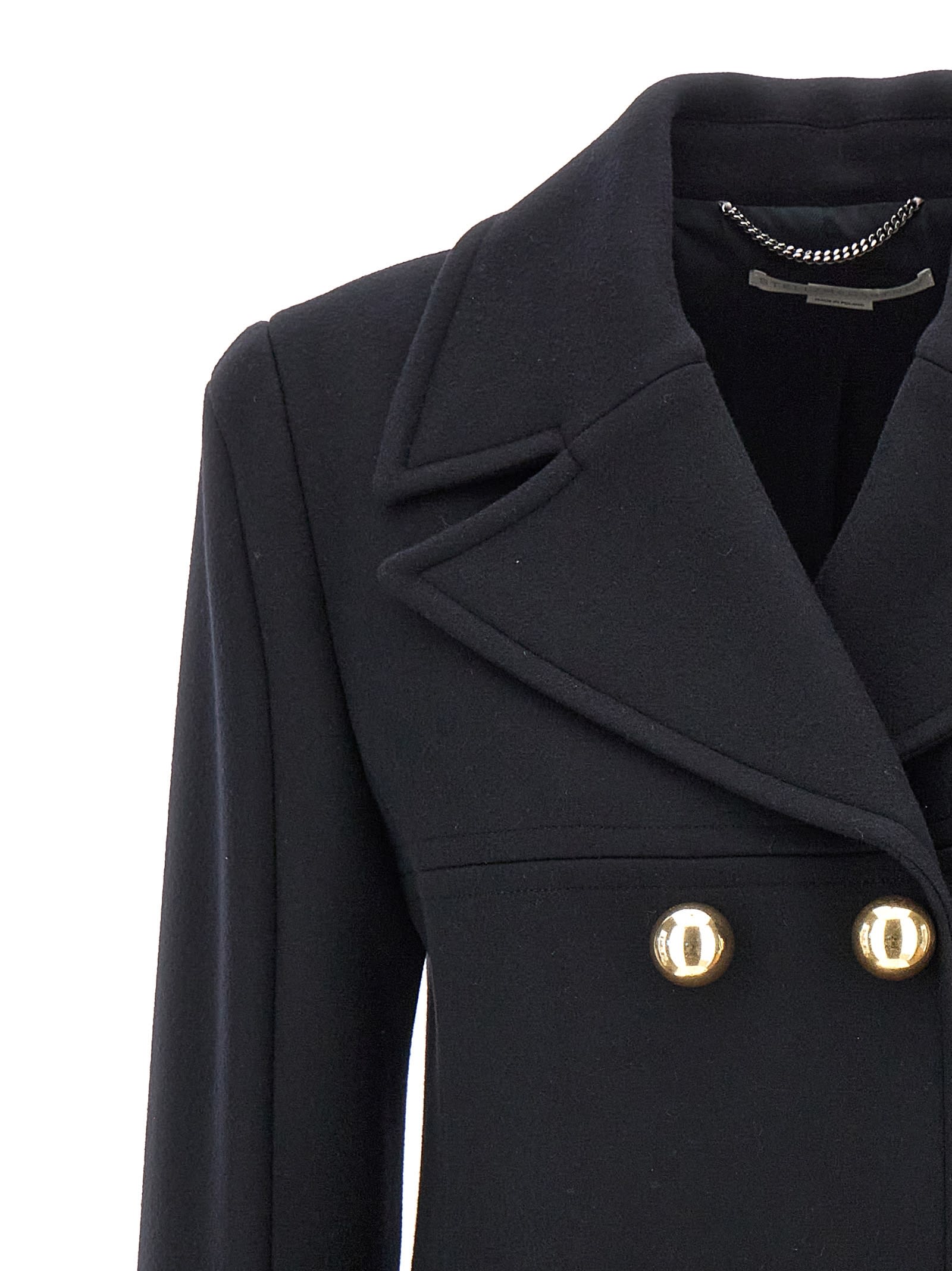 Shop Stella Mccartney Double-breasted Coat In Black