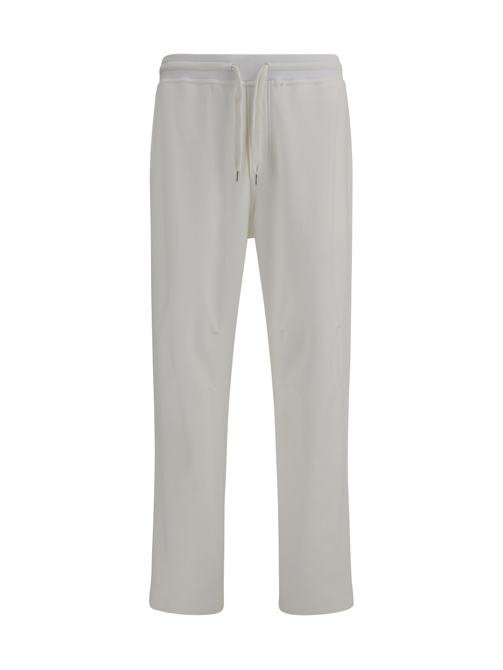 Brunello Cucinelli Men White Linen And Cotton Leisure Fit Trousers In White