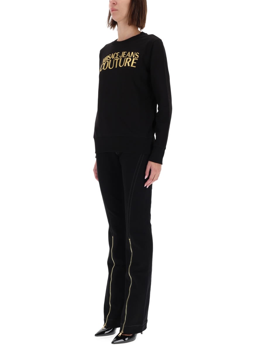 Versace Jeans Couture Sweatshirt With Logo In Black