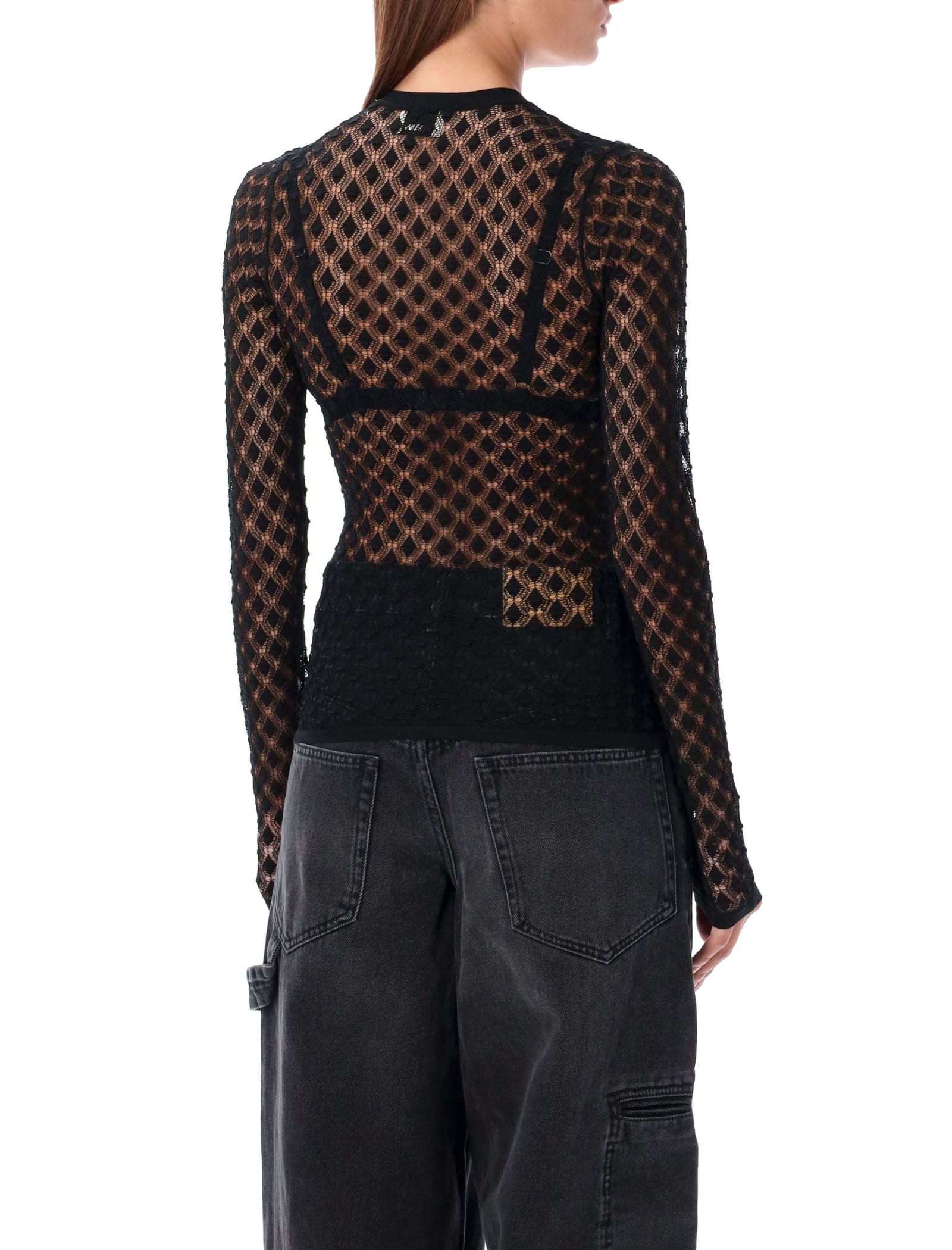 Shop Isabel Marant Zavia See Trough Sweater In Black