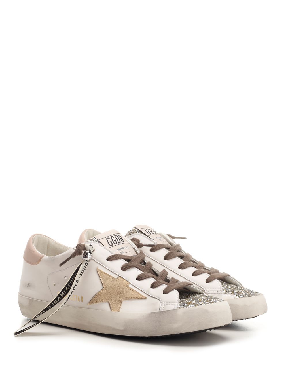 Shop Golden Goose White And Beige Super Star Sneakers In Bianco