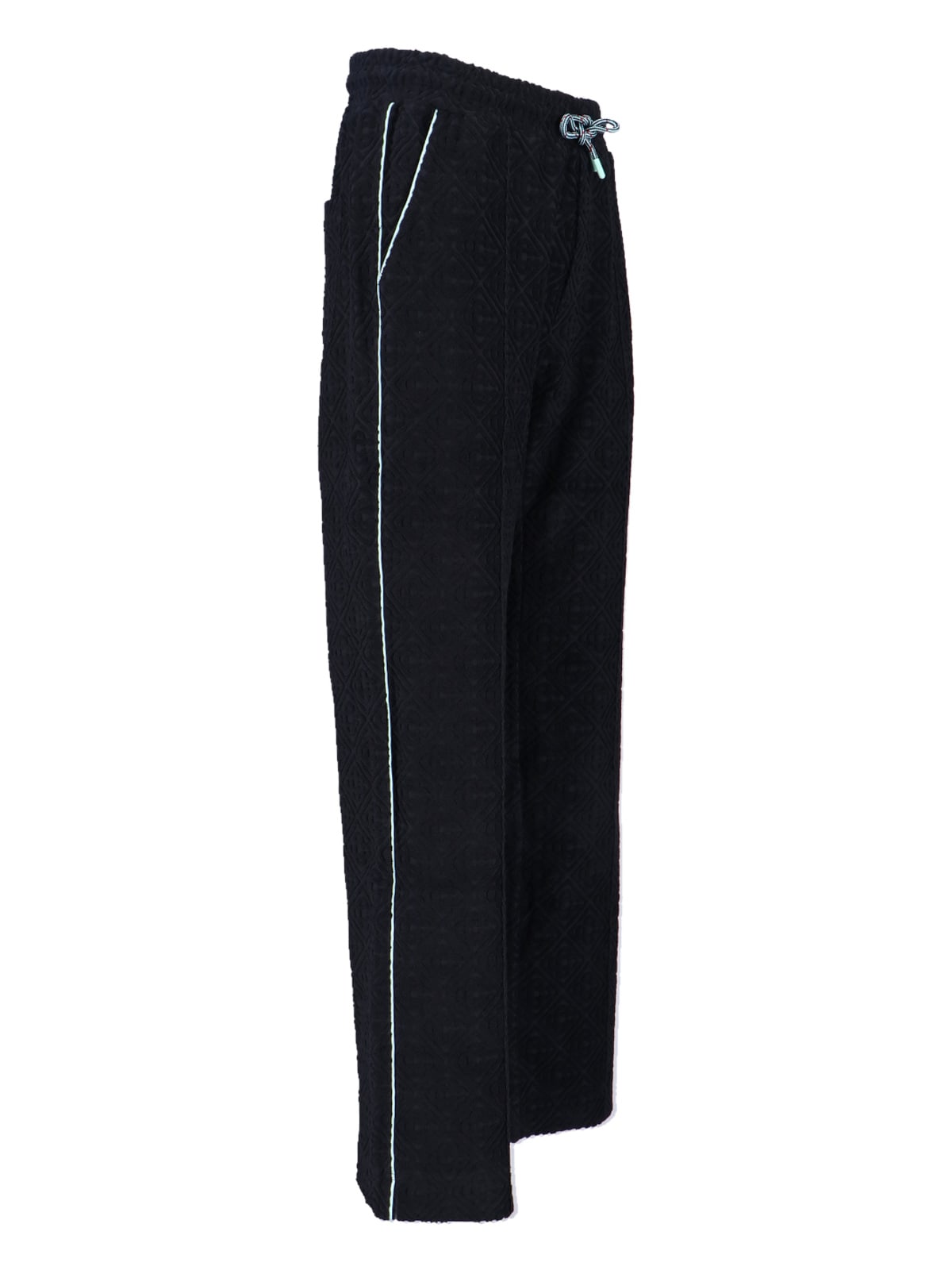 Casablanca Textured Black Trousers With Relaxed Fit In Black