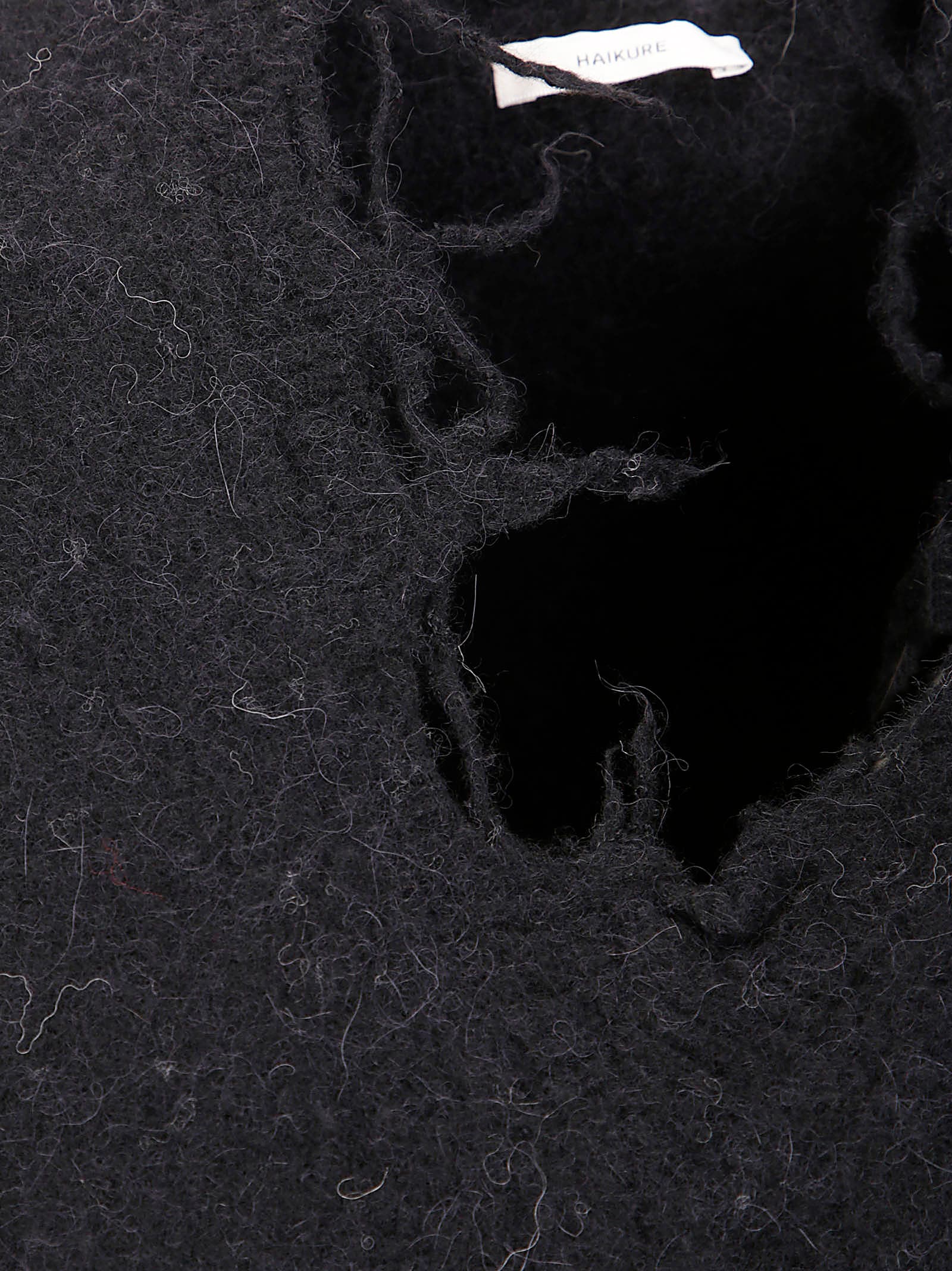 Haikure Distressed V-neck Sleeveless Sweater In Black
