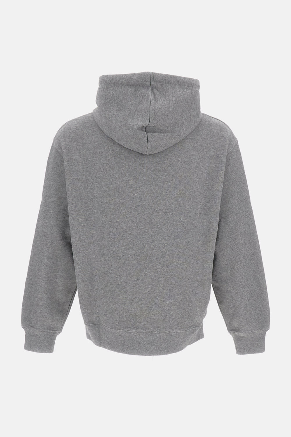 Maison Kitsuné Oversized Grey Cotton Hoodie With Adjustable Hood In Multi