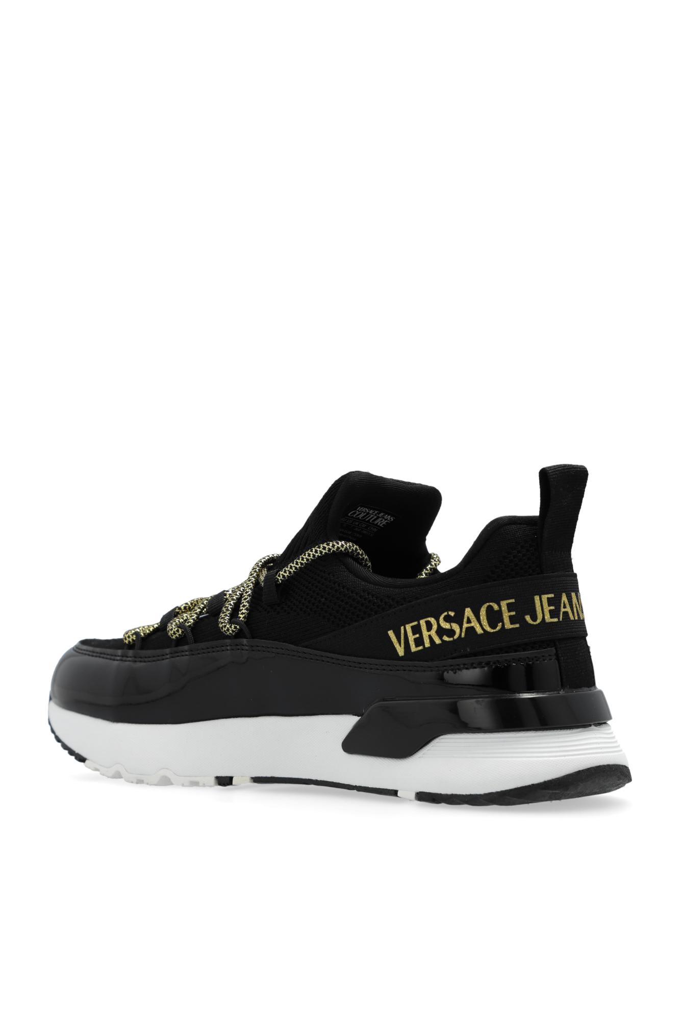 Shop Versace Jeans Couture Sports Shoes With Logo In Black