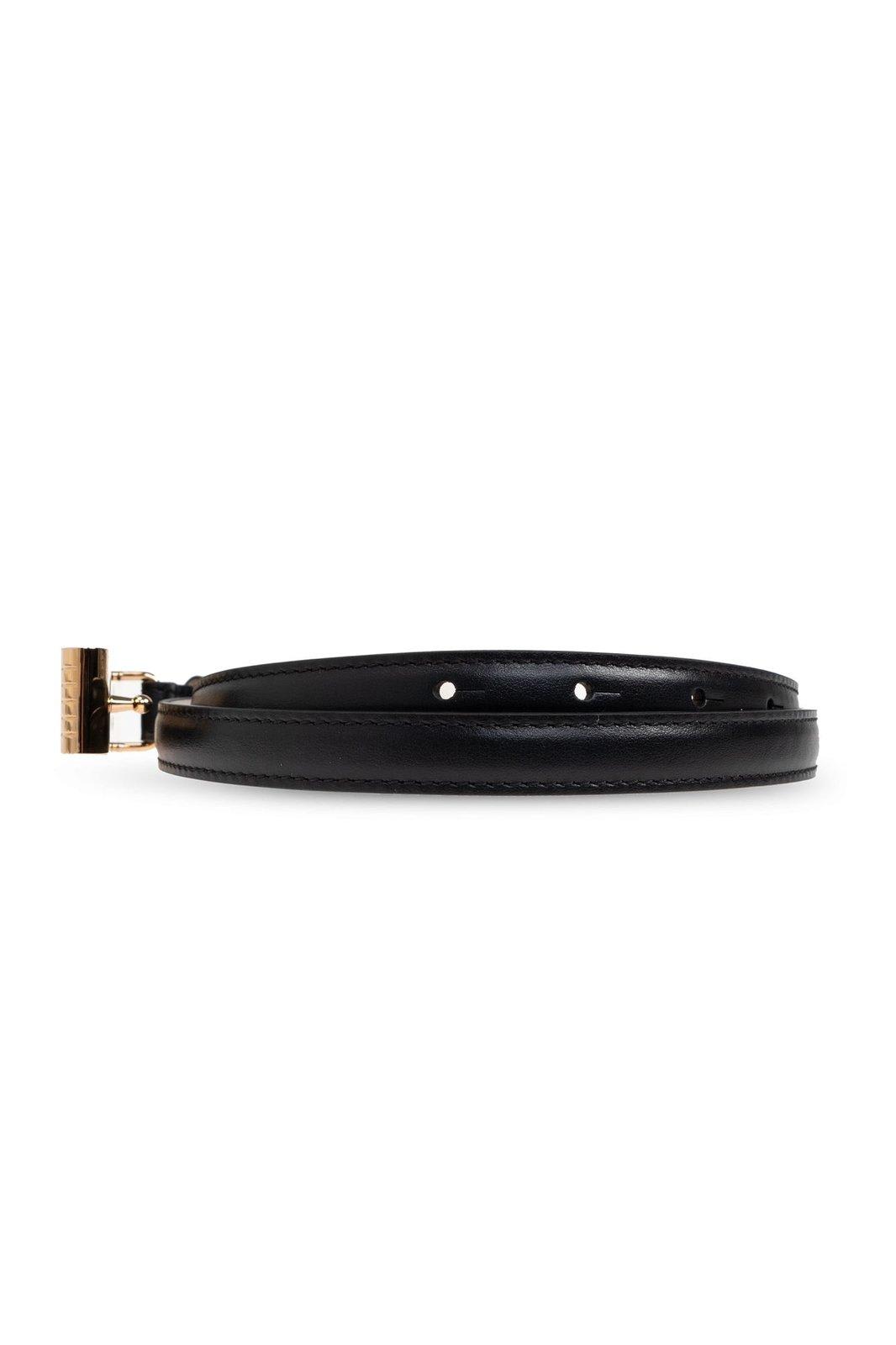 Versace Medusa Logo-plaque Belt In Black
