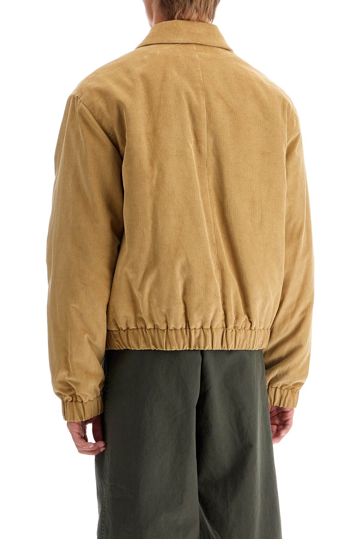 Shop Ami Alexandre Mattiussi Corduroy Bomber Jacket In Sable (beige)