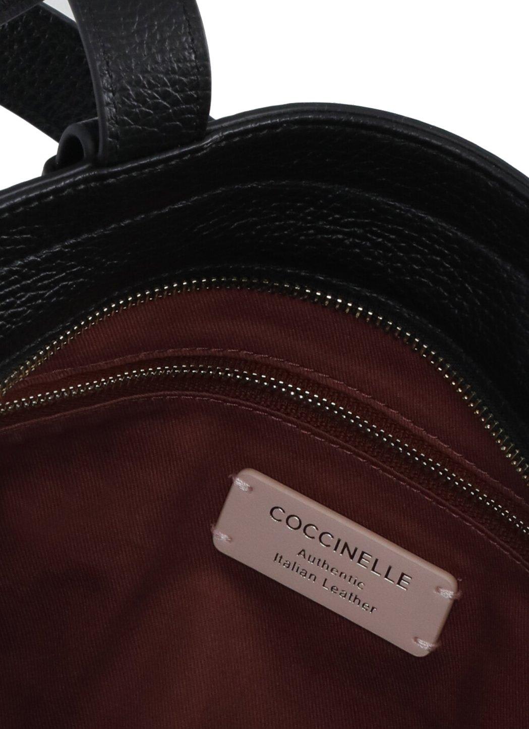 Shop Coccinelle Malory Logo Stamp Medium Shoulder Bag In Noir