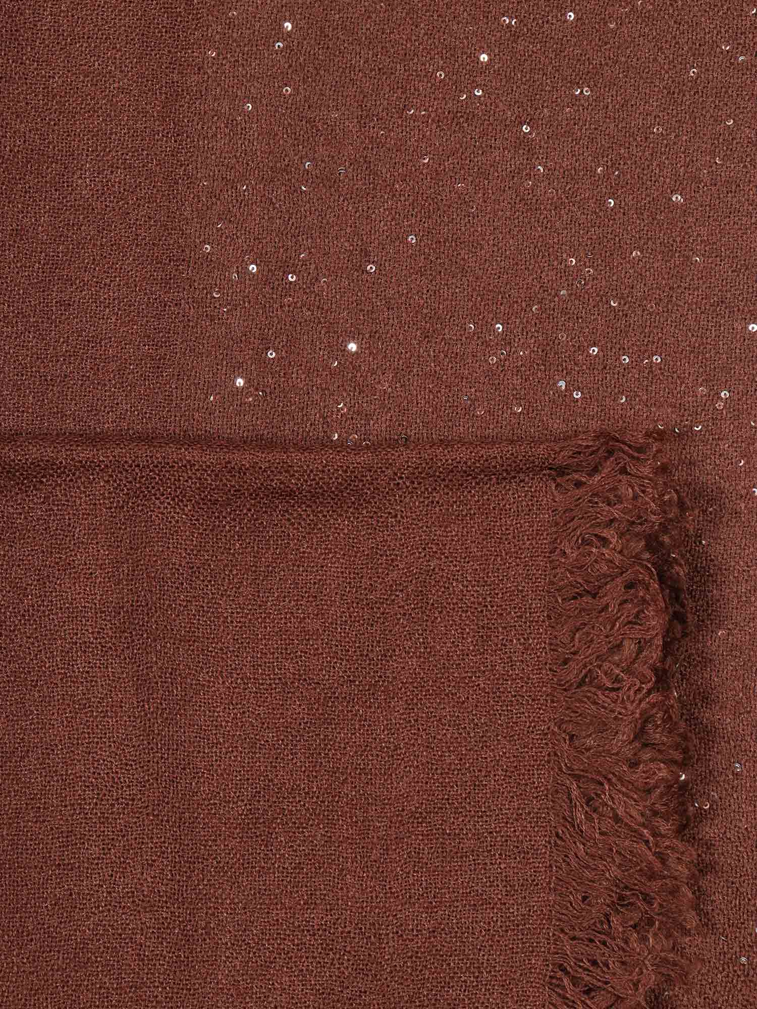 Faliero Sarti Kundy Sequin-embellishment Fringed Scarf In Brown