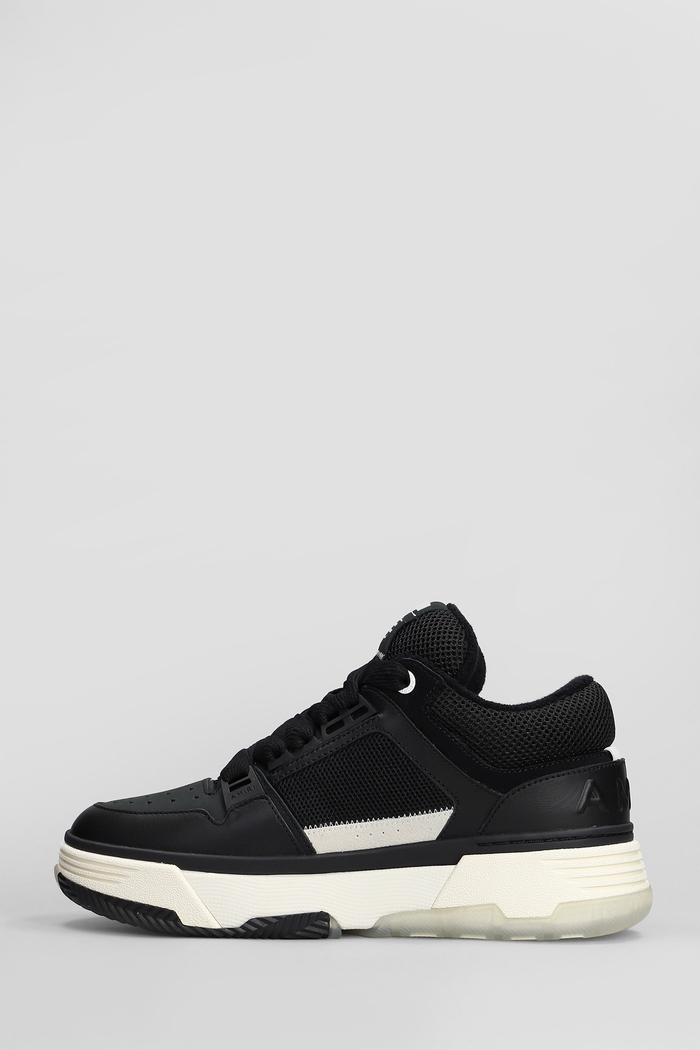 Shop Amiri Ma1 Sneakers In Black Leather And Fabric