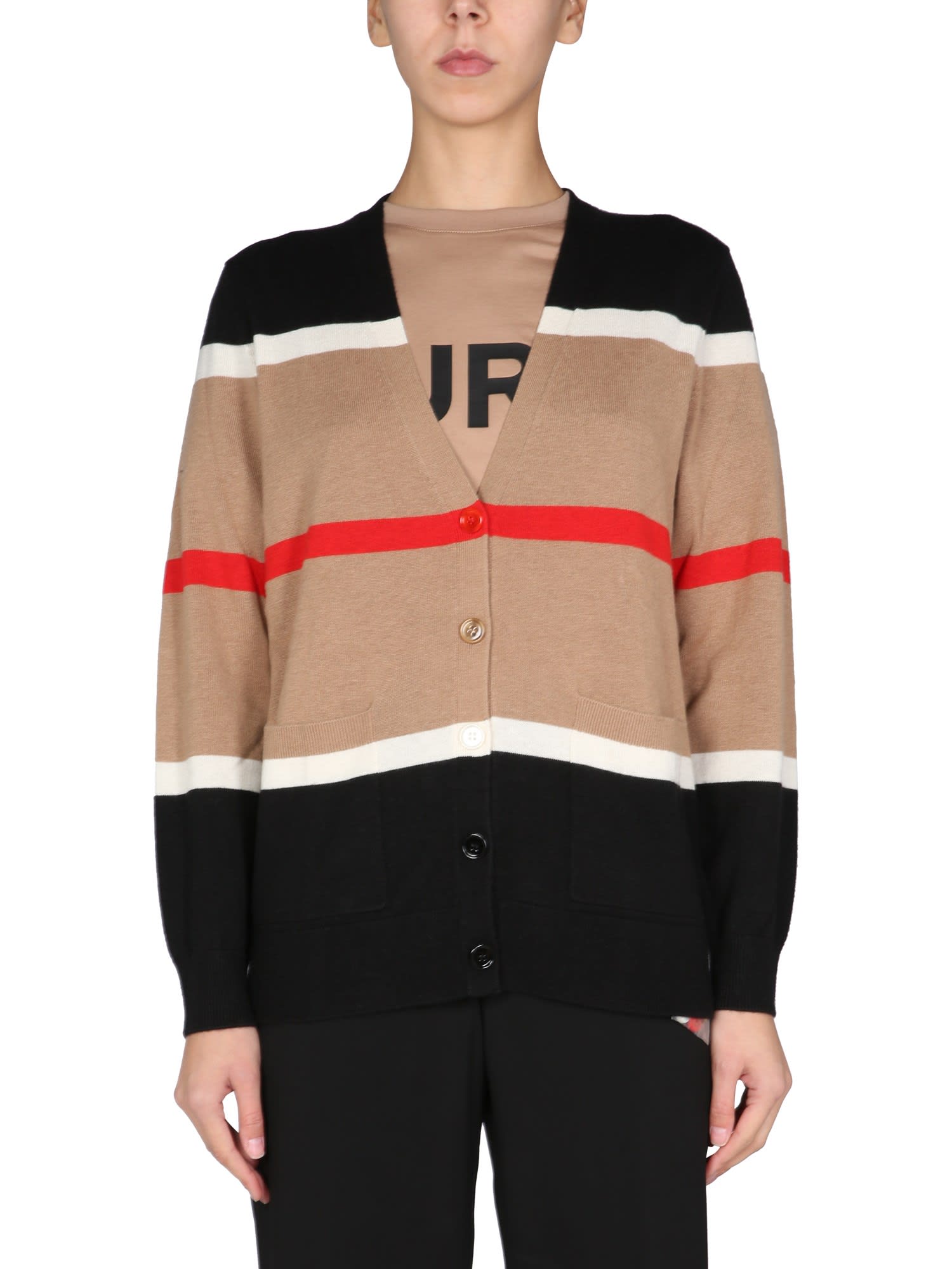 Burberry Cardigan With Striped Pattern