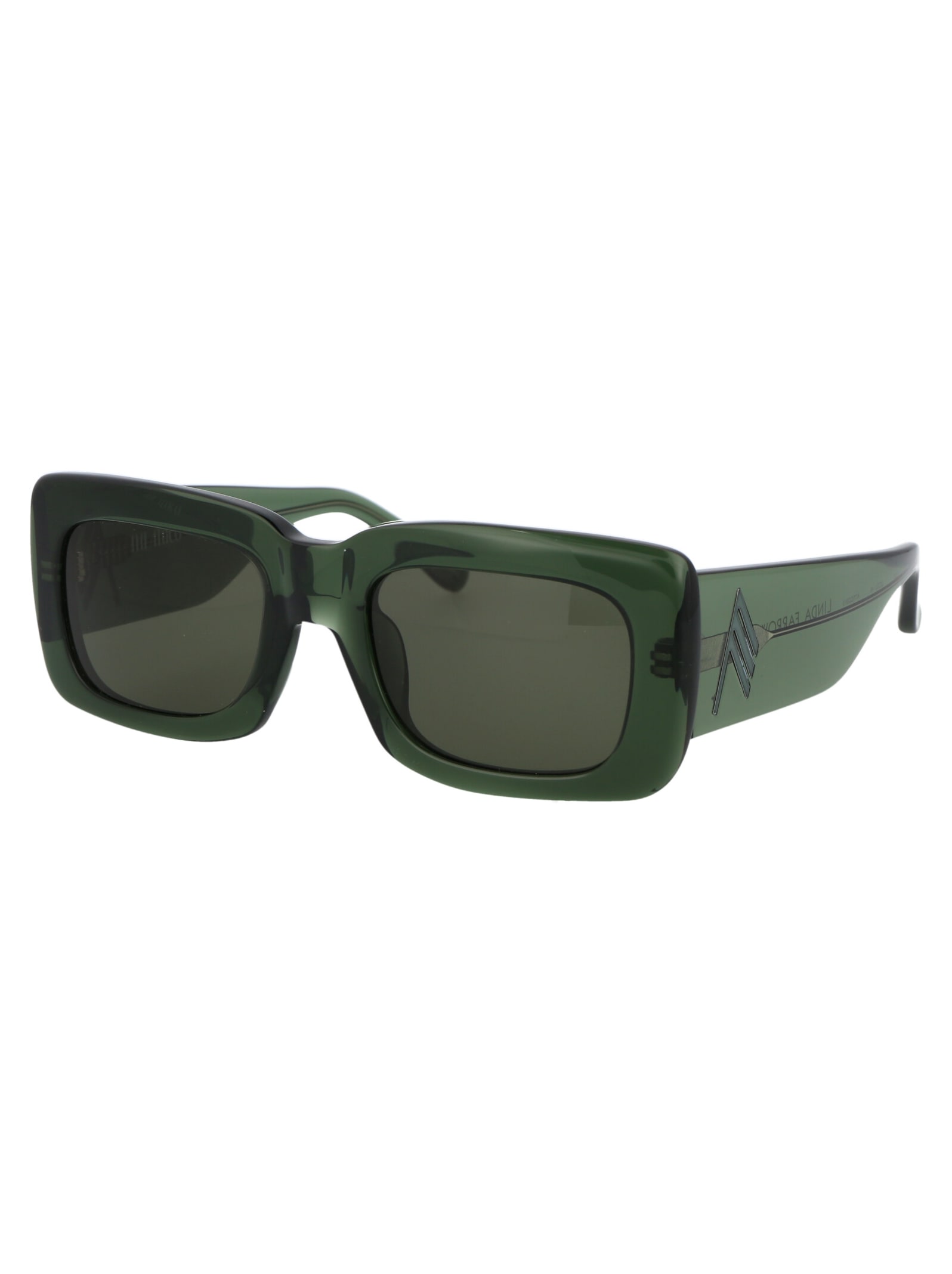 Shop Attico Marfa Sunglasses In 013 Green Green Green