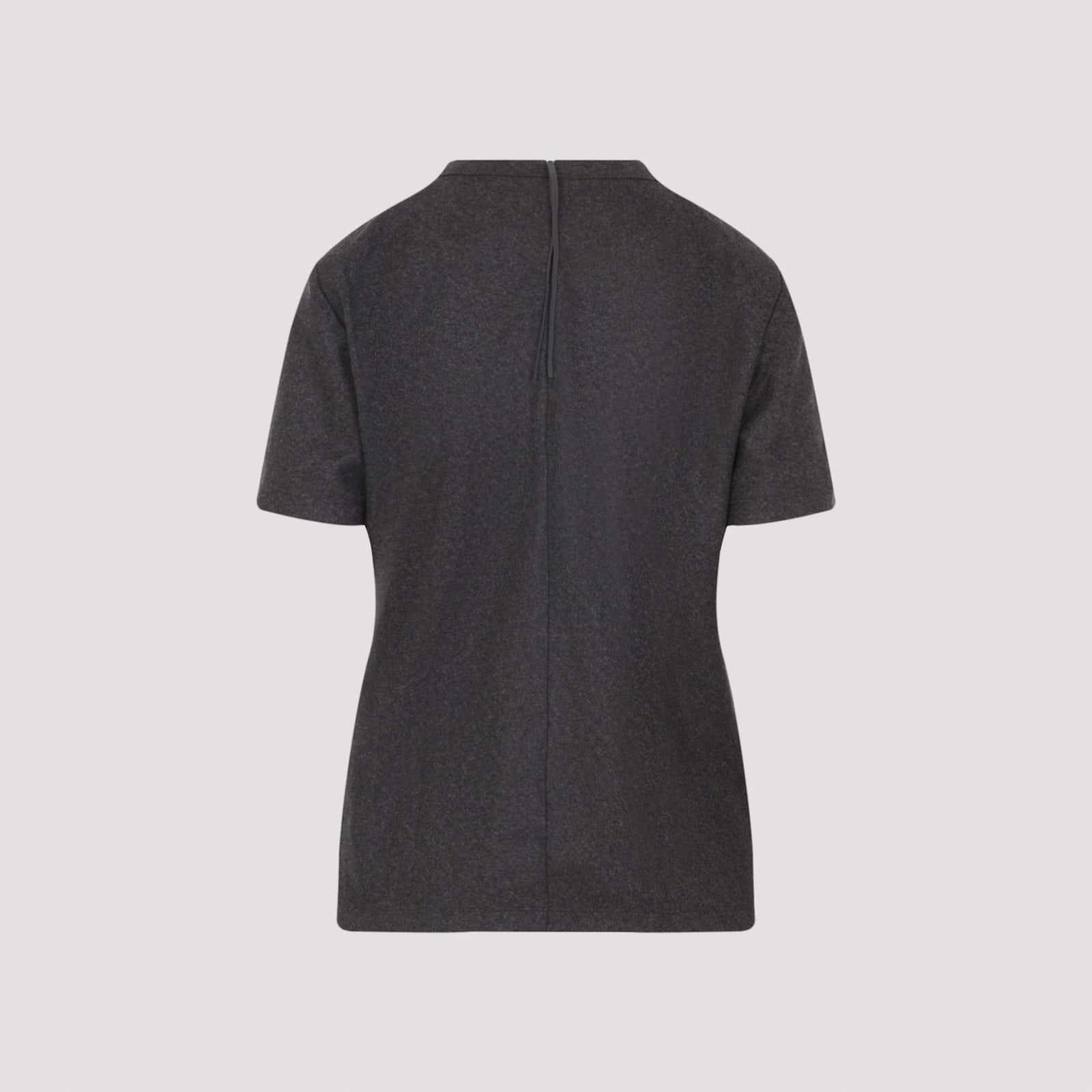 Carven High-neck Brown Virgin Wool T-shirt In Black