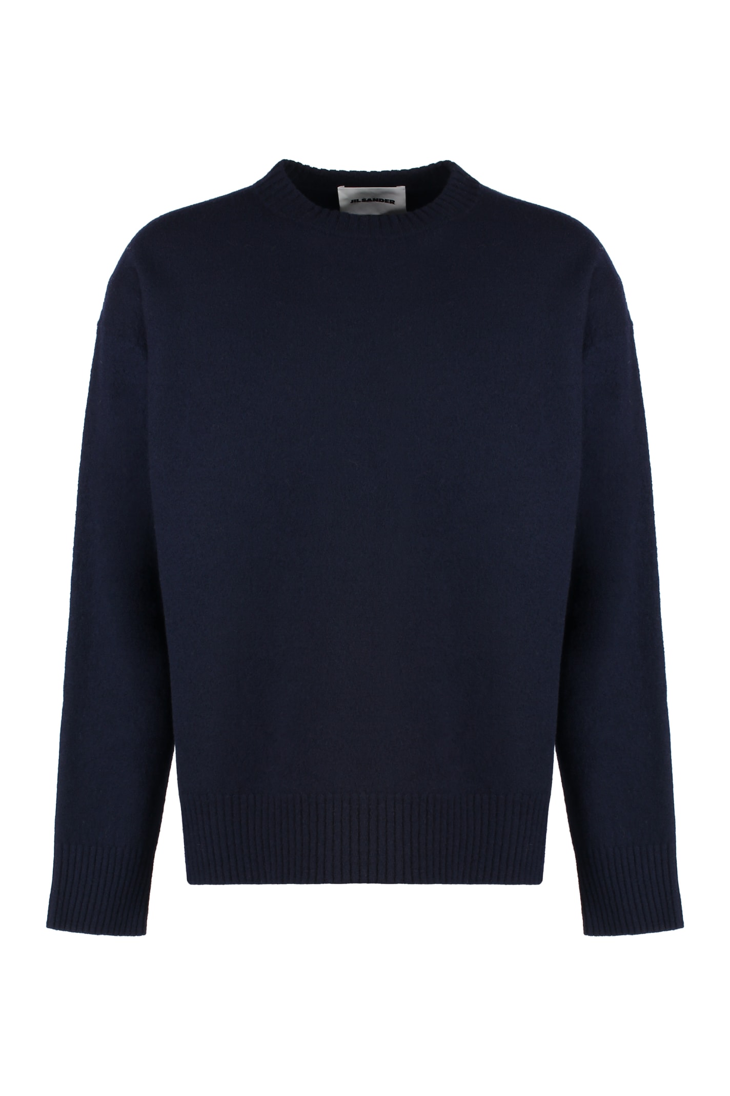 Shop Jil Sander Crew-neck Wool Sweater In Blue